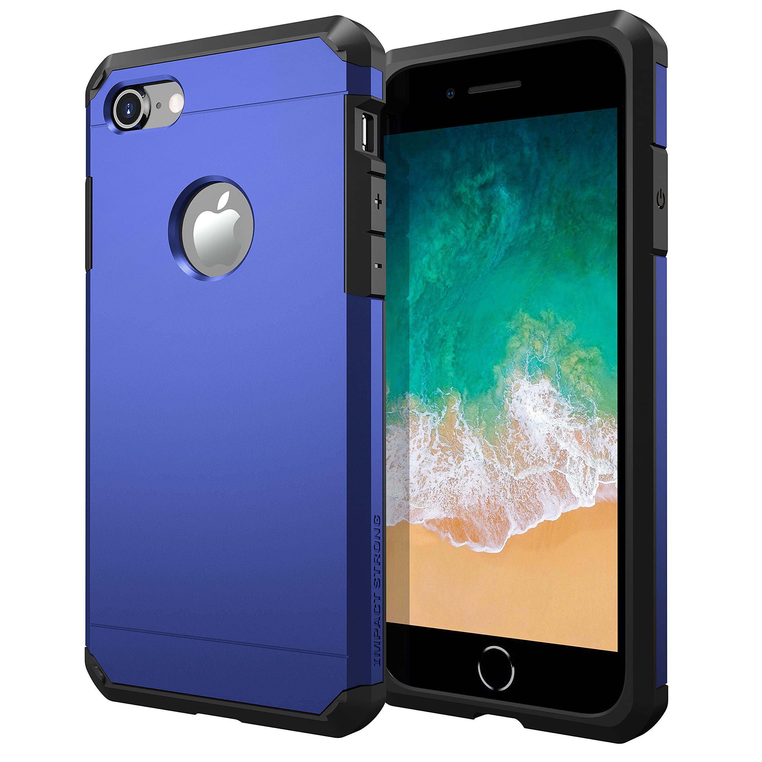 Impactstrong For Iphone 7 Case/Iphone 8 Case, Heavy Duty Dual Layer Protection Cover (Navy Blue)
