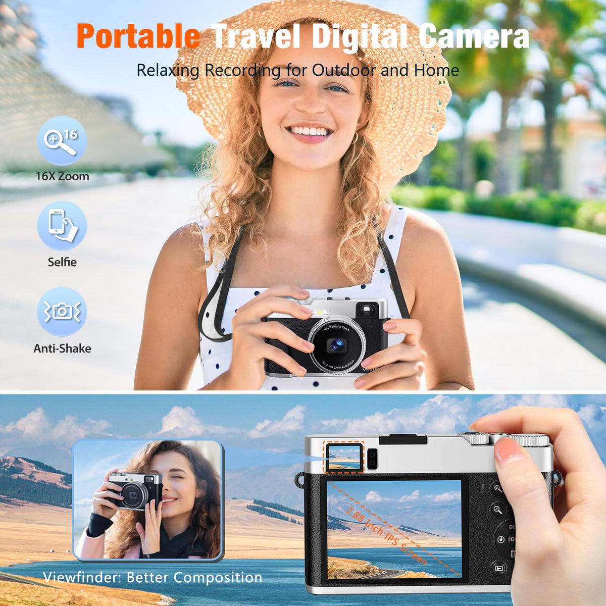 Bifevsr 4K Digital Camera With Sd Card, 48Mp Vlogging Camera With View ...