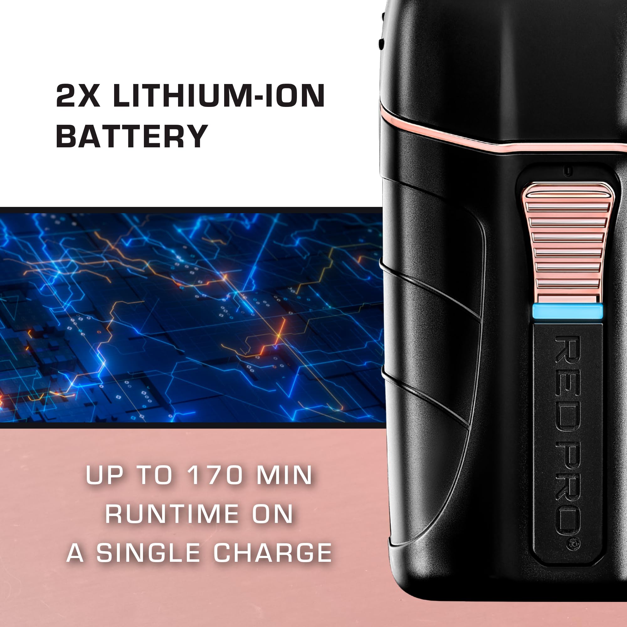 Red Pro Titanium Foil Shaver Cord/Cordless Shaver For Men, Powerful Electric Razor Usb C Rechargeable, Up To 170 Minutes Of Run