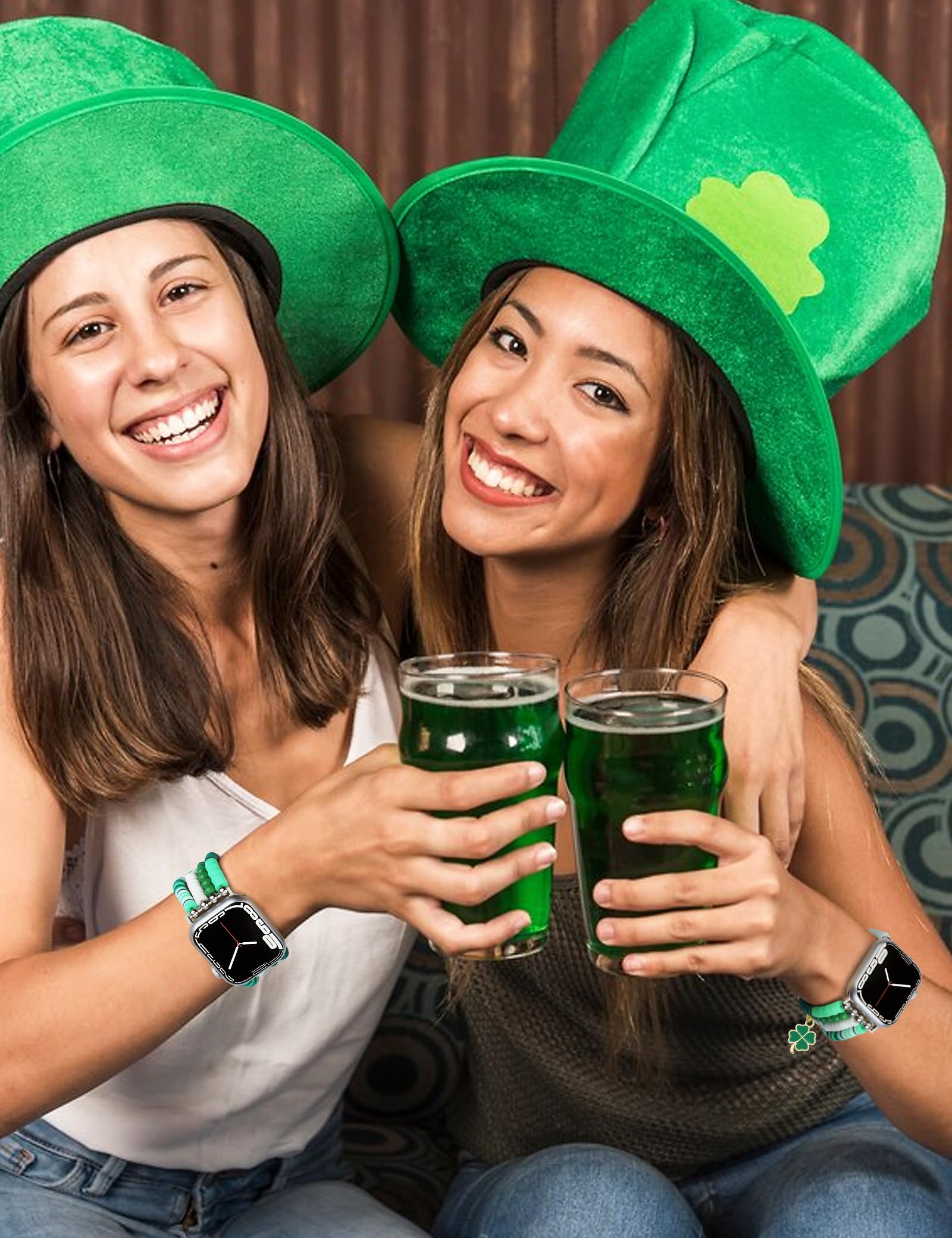 Jr.Dm Beaded Bracelet Compatible With Apple Watch 42Mm 44Mm 45Mm 46Mm For Women, Stretchy Handmade Watch Strap Replacement With