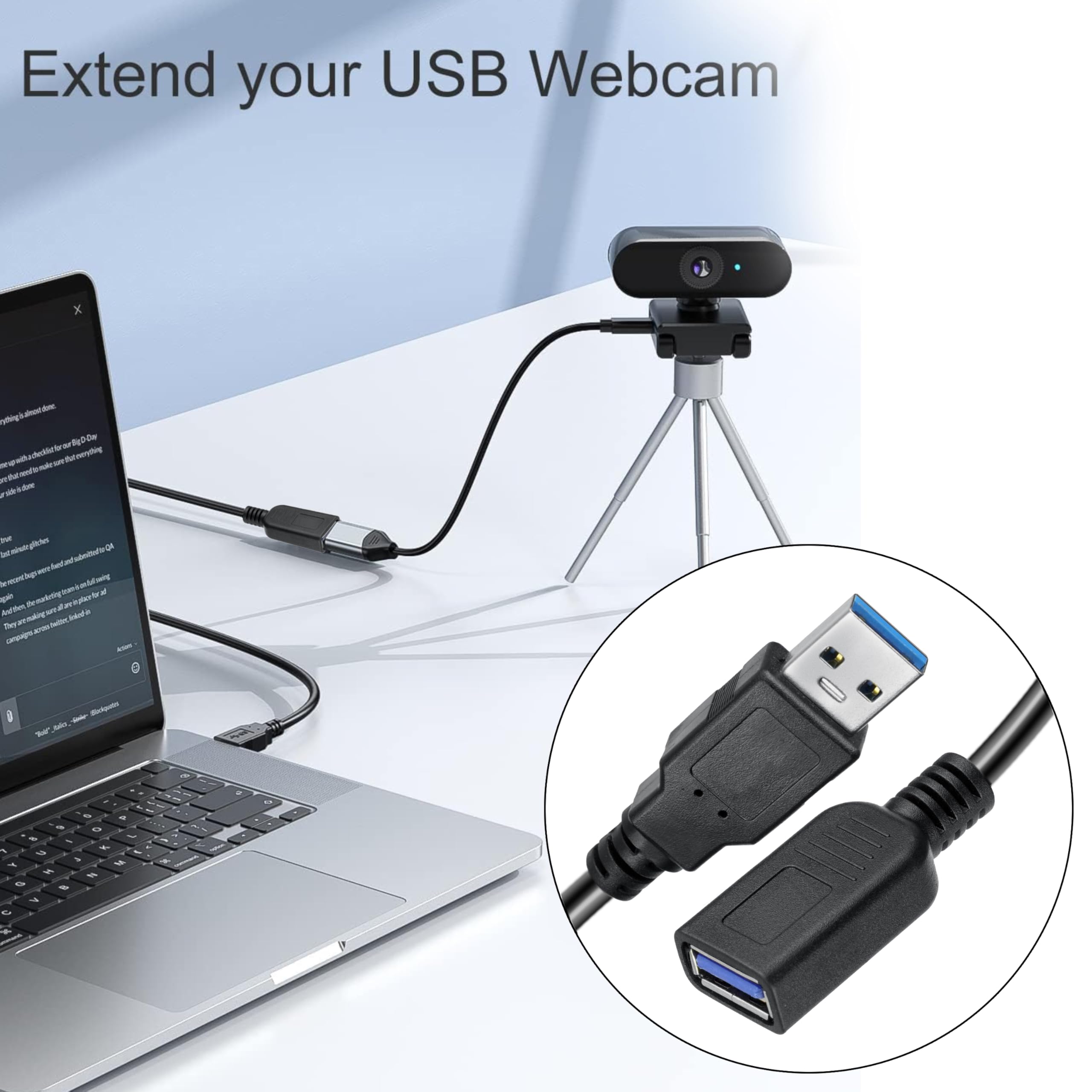 Saitech It 4 Pack Short Length 30Cm Usb 3.0 Extension Cable, Male To Female Extender Cable, Usb 3.0 Extender Cord