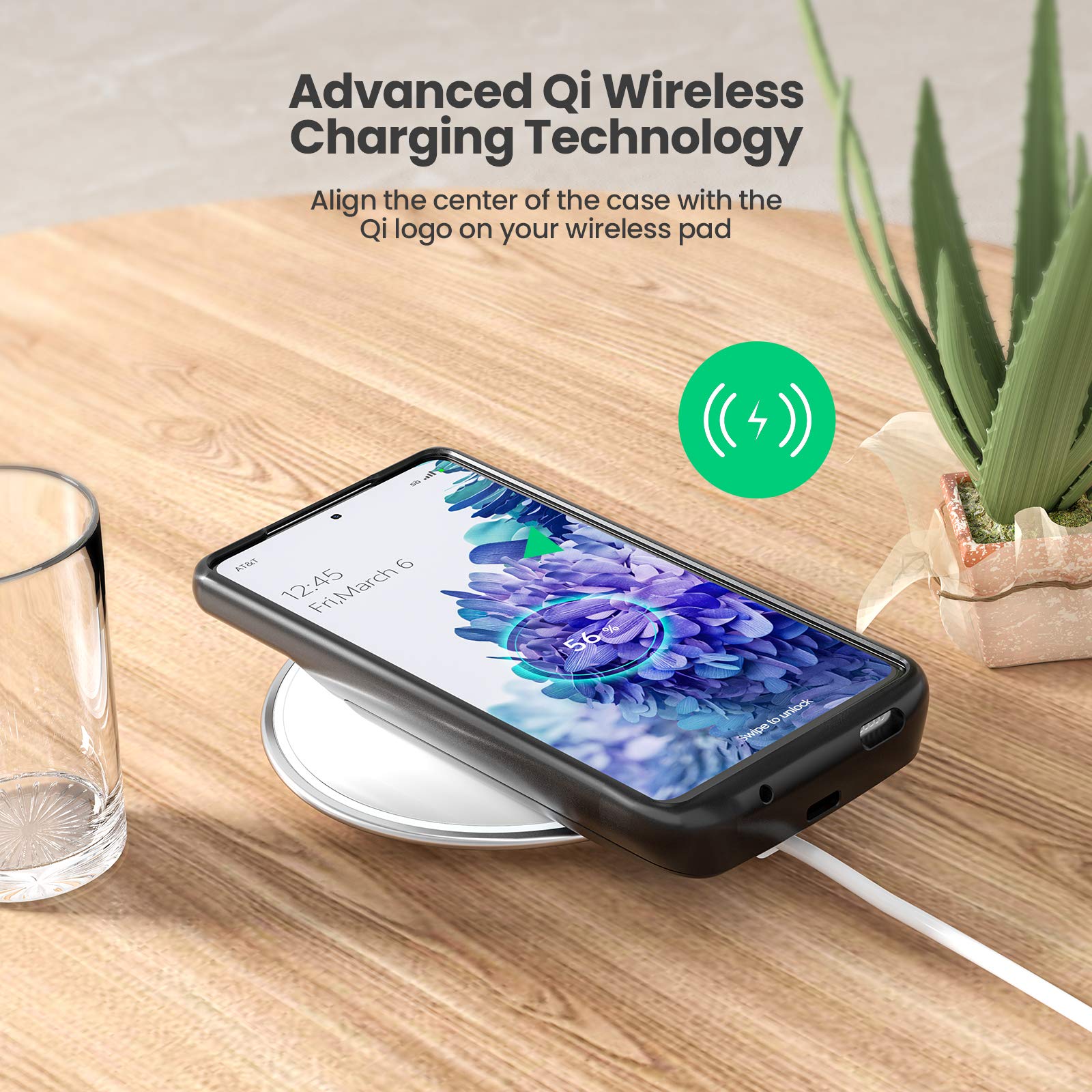 Newdery Battery Case For Samsung Galaxy S20 Fe 10000Mah, Qi Wireless & Fast Charging & Andriod Auto Supported, Portable Extended