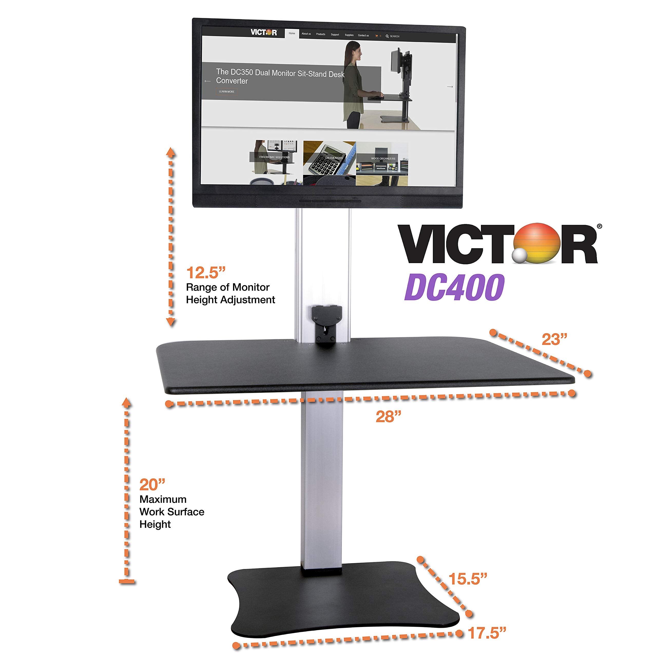 Victor Dc400 Electric Standing Desk,28 W
