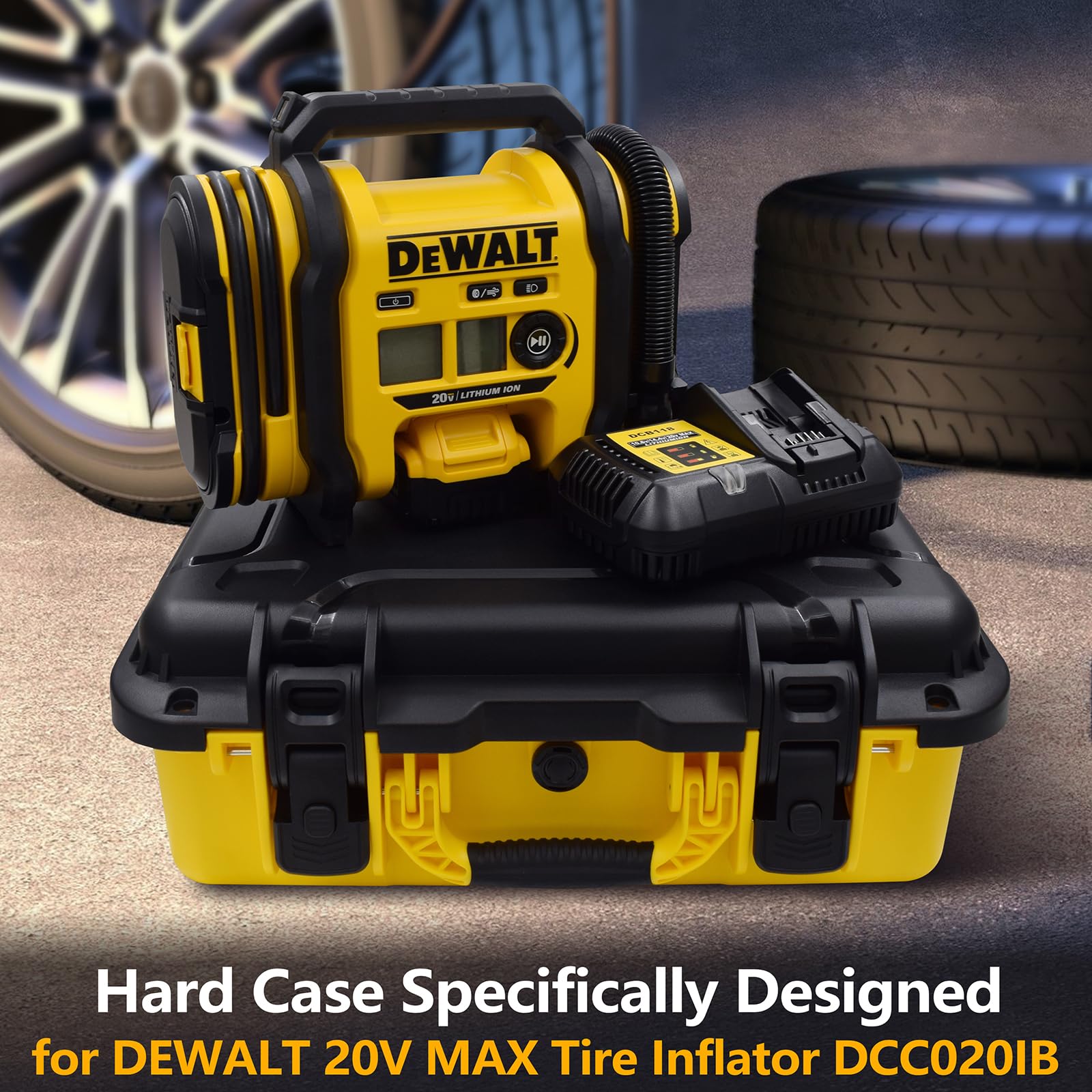 Air Compressor Case For Dewalt 20V Max Tire Inflator Dcc020Ib   Waterproof, Dustproof, Shockproof Air Pump Hard Storage Carrying
