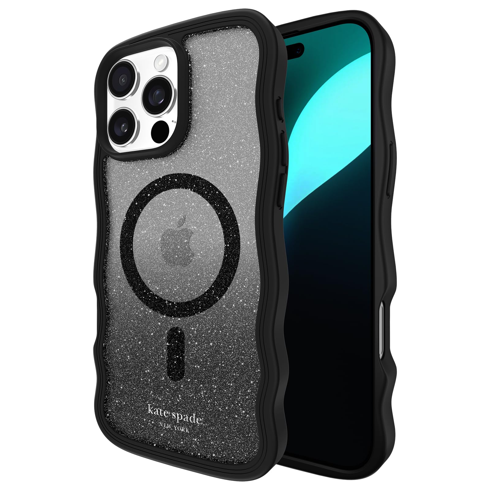 Kate Spade New York Iphone 16 Pro Max Case   Compatible With Magsafe   Designer Phone Case   Wavy Nightfall