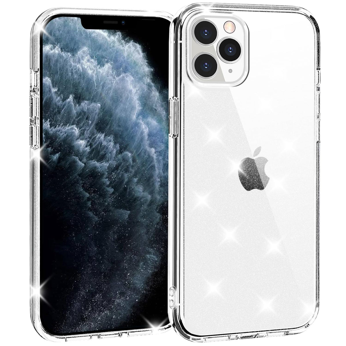 Tenoc Phone Case Compatible With Iphone 11 Pro Max, Glitter Case Clear Sparkling Protective Bumper Cute Cover For Girls Women