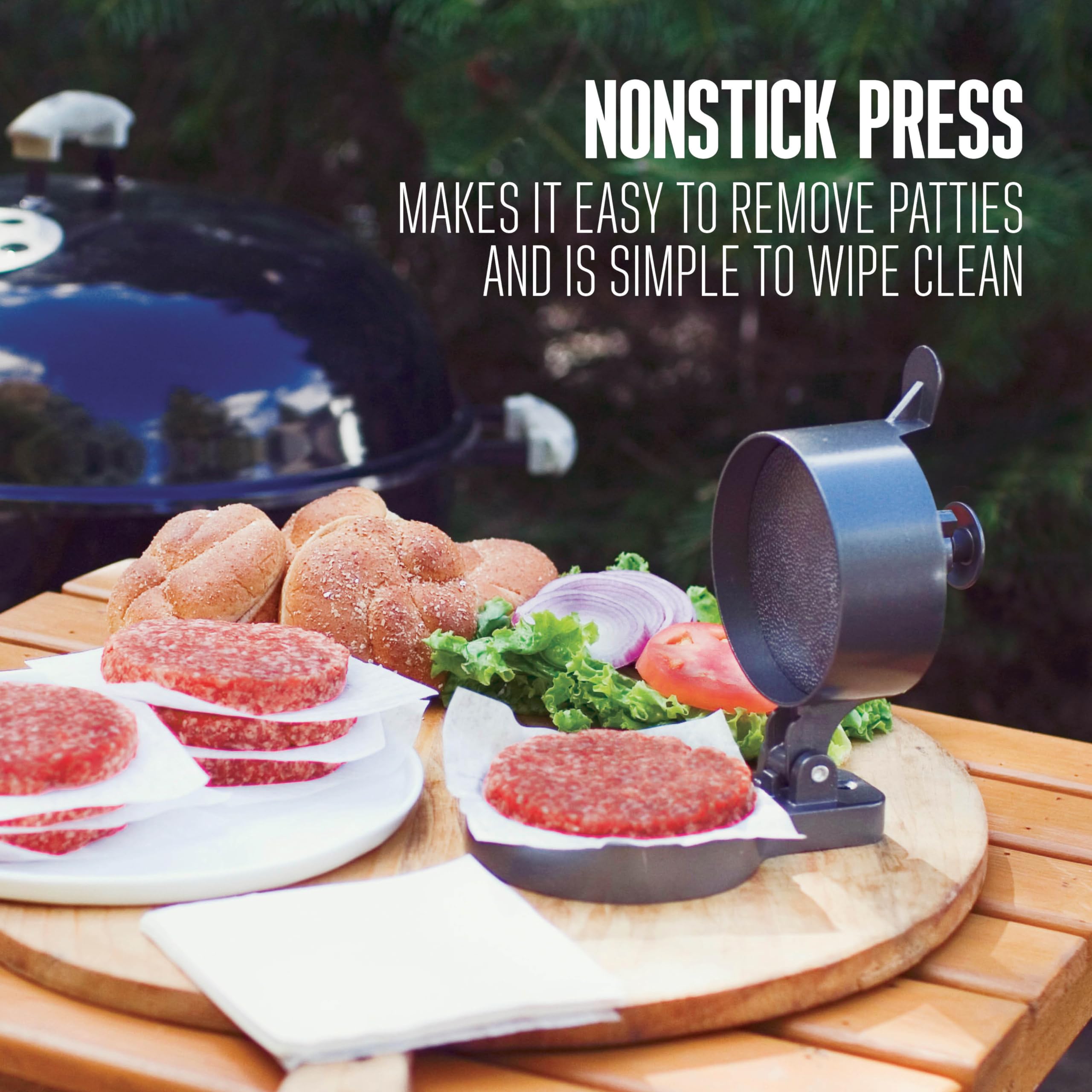 Weston Burger Press, Makes 4 1/2'' Diameter Patties For Hamburger, Crab Cakes, Sausage, 1/4Lb To 3/4Lb, Single, Non Stick Heavy