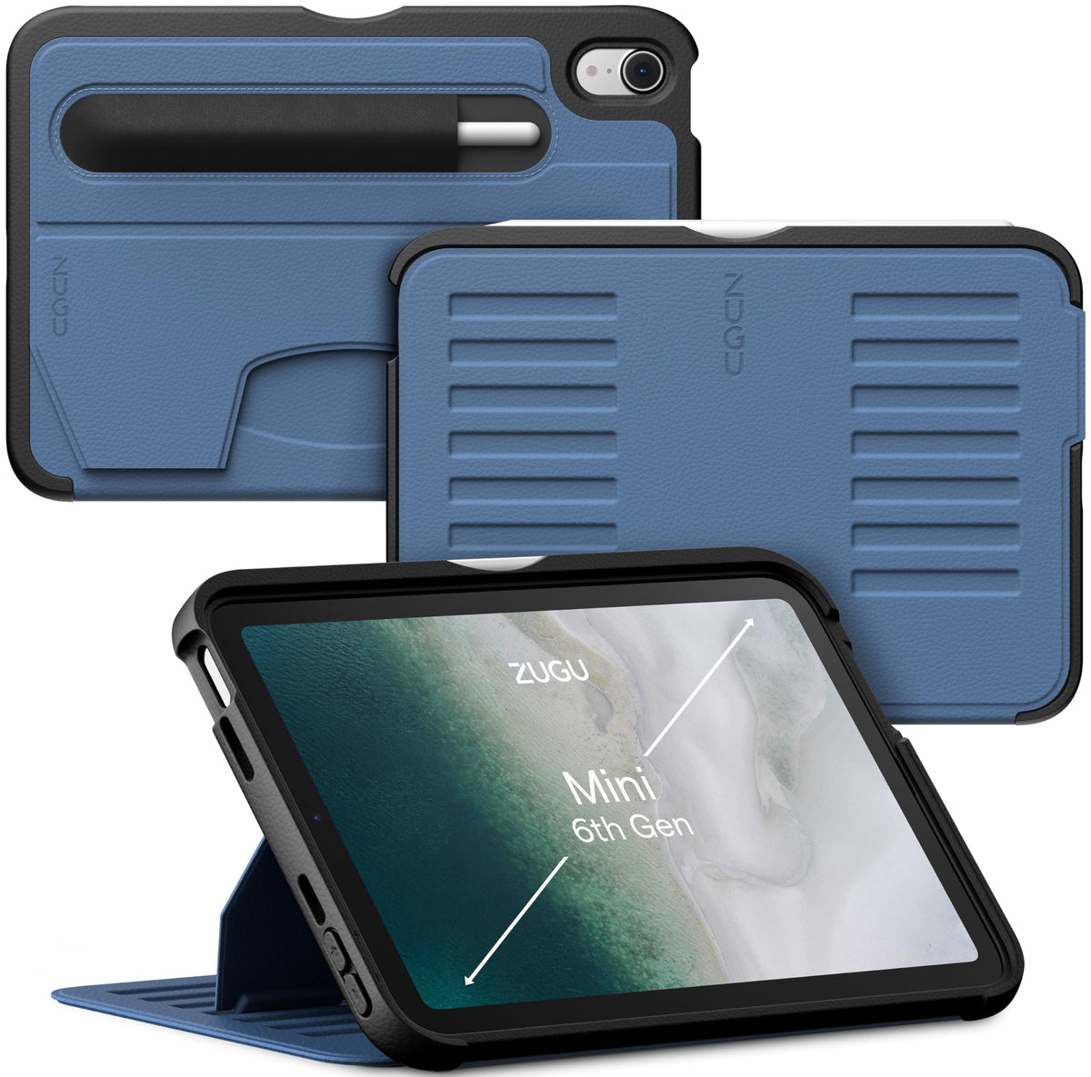 Zugu Case For 2021 Ipad Mini 6   Slim Protective Case   Apple Pencil Pocket   5 Ft. Drop Protection   Secure 7 Angle Magnetic St