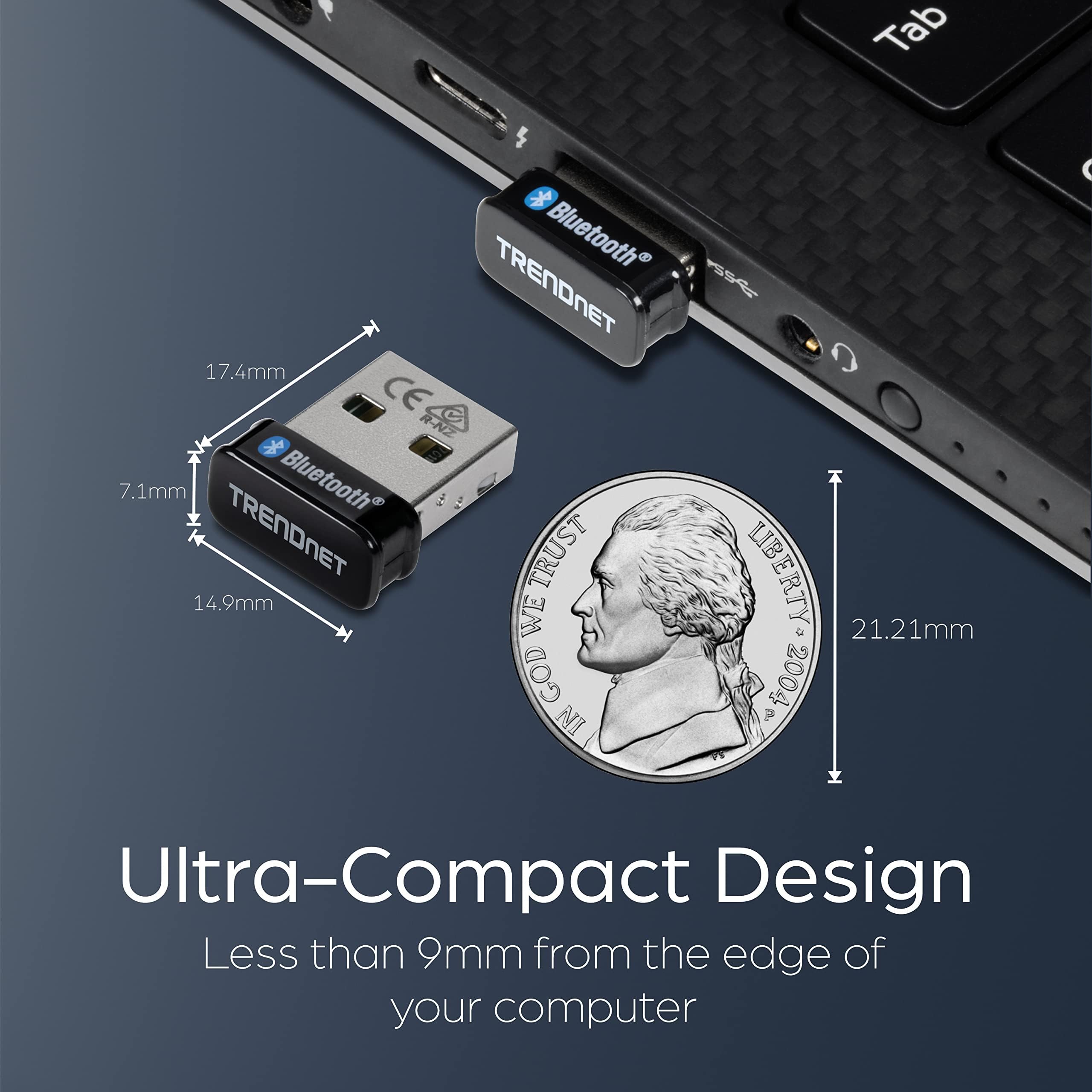 Trendnet Micro Bluetooth 50 Usb Adapter, Supports Basic Rate(Br), Bluetooth Low Energy(Ble), Enhanced Data Rate(Edr), 100M (328F