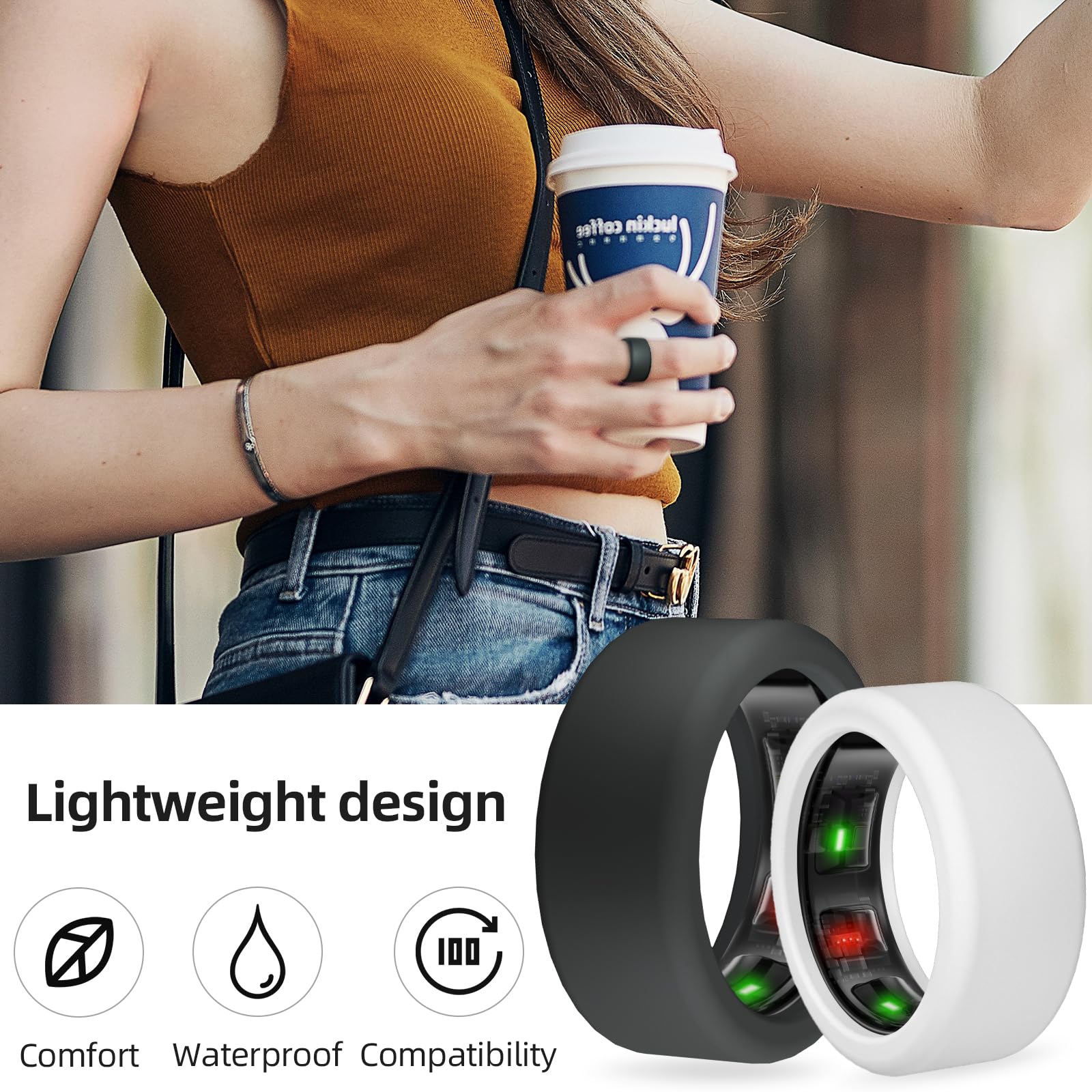 Ring Protector Compatible With Samsung Galaxy Ring, Silicone Elastic Ring Cover For Galaxy Ring Working Out Accessories Men Wome