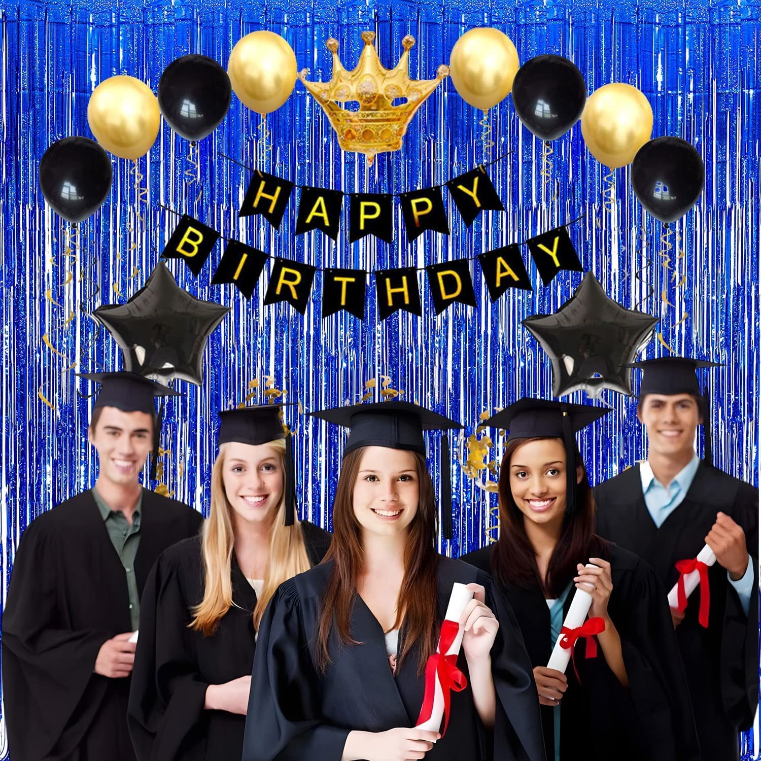 Foil Fringe Curtain 4Th Of July Decorations   Red Blue Metallic Tinsel Photo Booth Backdrop Party Steamers Curtains For Birthday