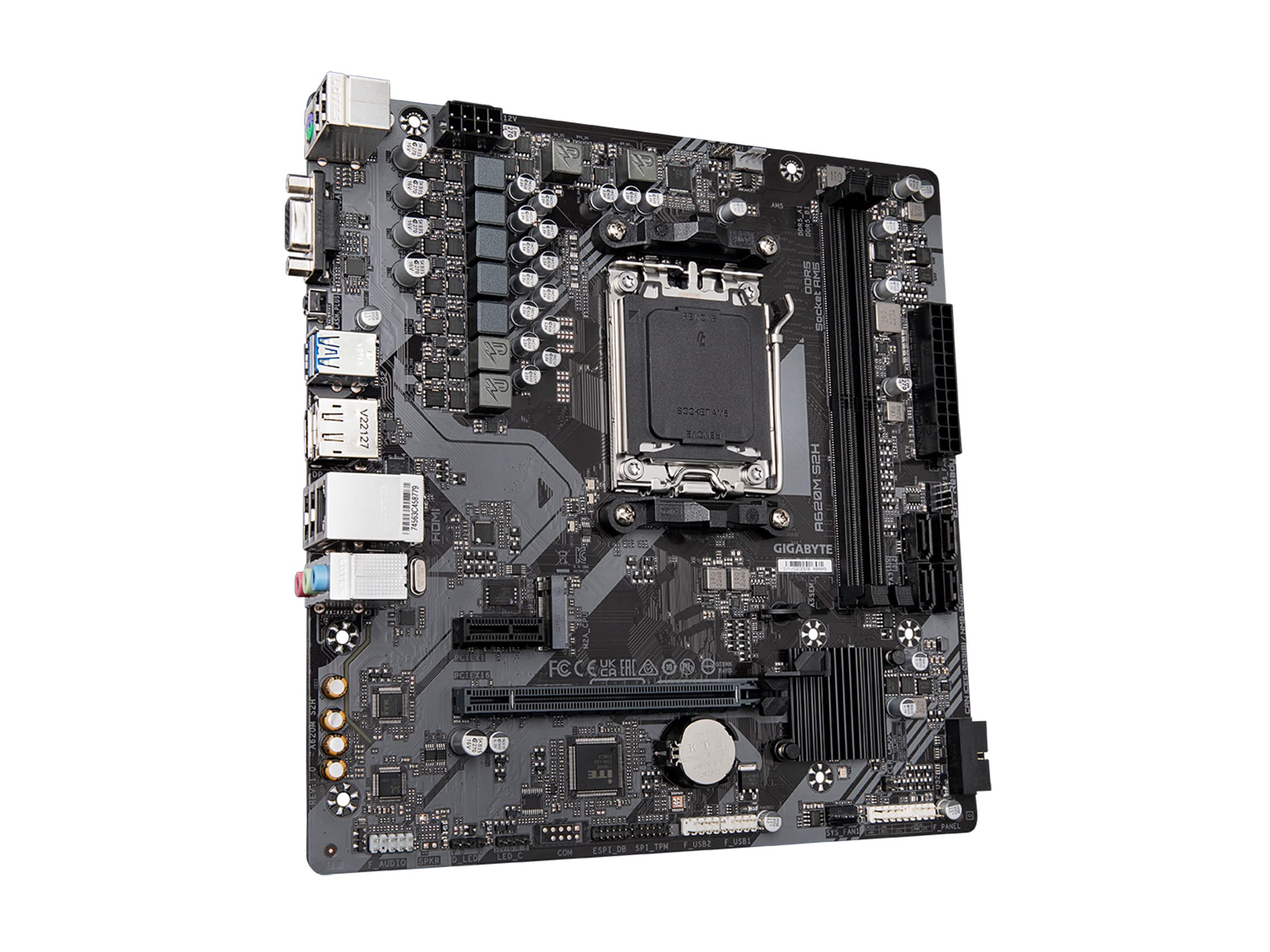 Gigabyte A620M S2H (Am5/ Lga 1718/ Amd/ A620/ Micro Atx/ 5-Year Warranty/ Ddr5/ Single M.2/ Pcie 4.0/ Usb 3.2 Gen1/ Realtek 1Gbe