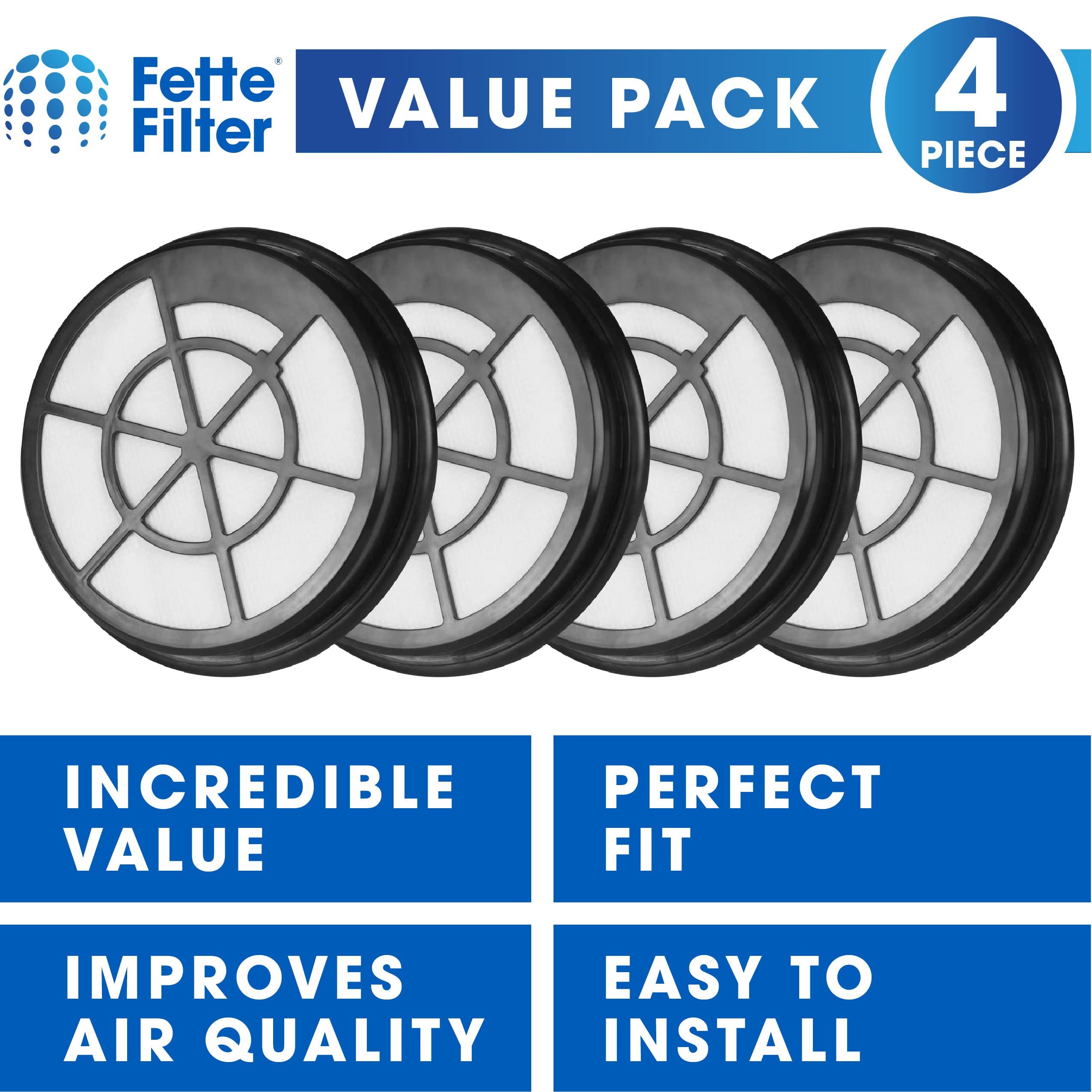 Fette Filter   4 Pack Filter Compatible With Eureka Whirlwind Bagless Canister Vacuum Nen110B Nen110A Nen110D   Part # Nen0101