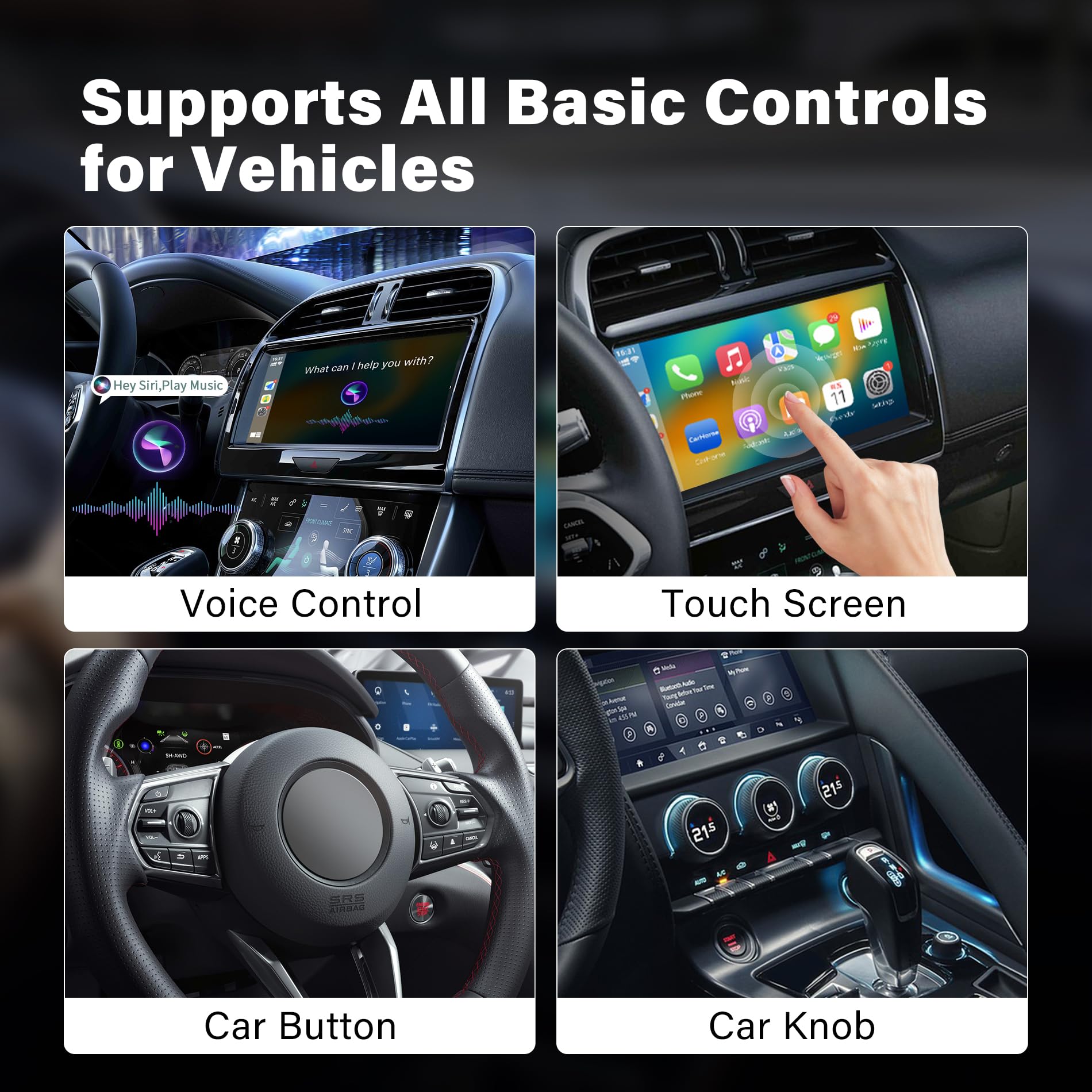 Car Play Wireless Adapter 2 In 1 Apple Carplay Adapter Plug&Play Usb Converter Carplay Dongle Bt Transmitter/Aux Compatible All