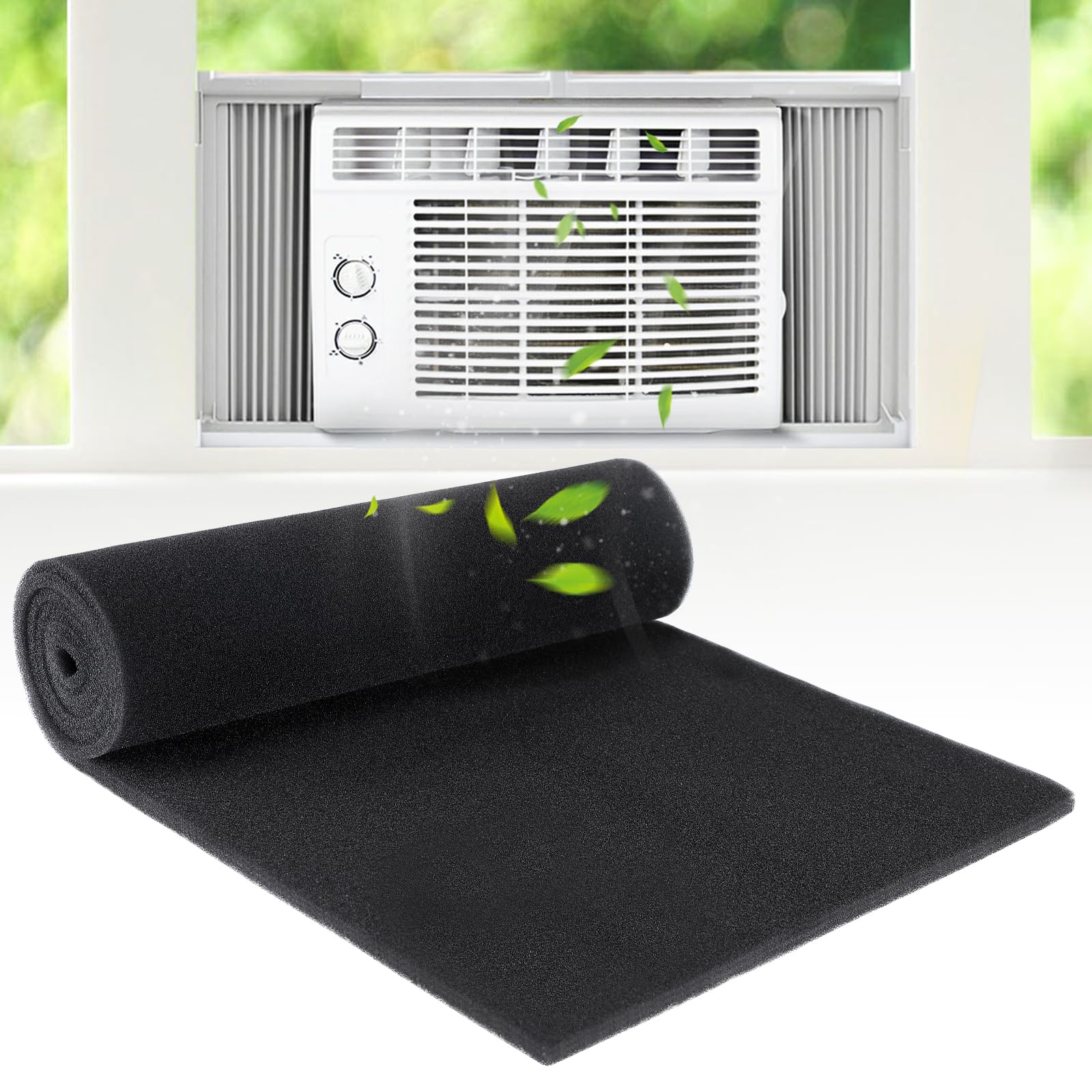 15.7'' X 59'' Extra Large Cuttable Air Conditioner Filters   Cut To Fit Carbon Pad Air Purifier Filters, Washable Reusable Foam