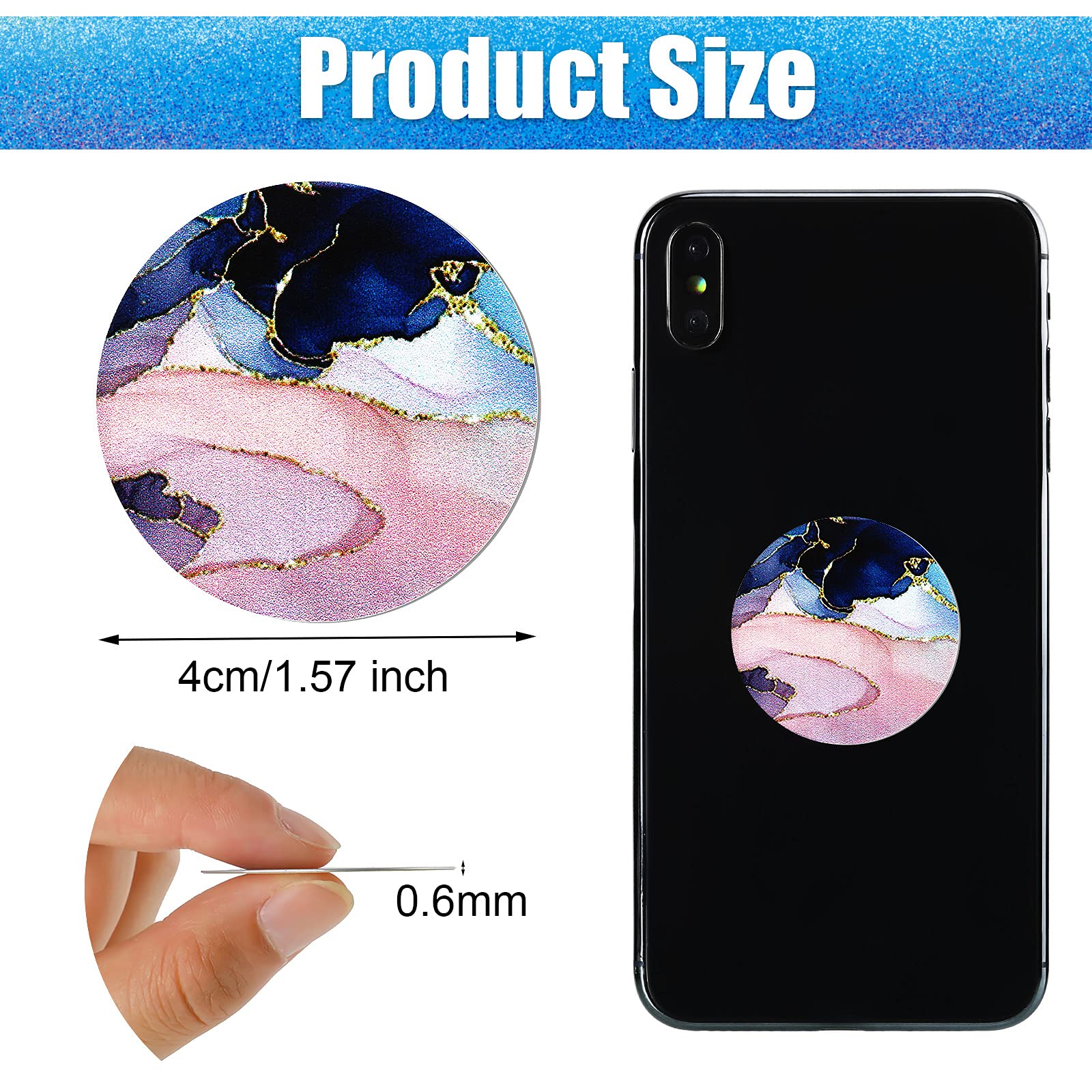 Weewooday 8 Pcs Phone Magnet Car Metal Mount Plate For Cell Holder Compatible With Magnetic Car Mounts Replacement Sticker(Marbl