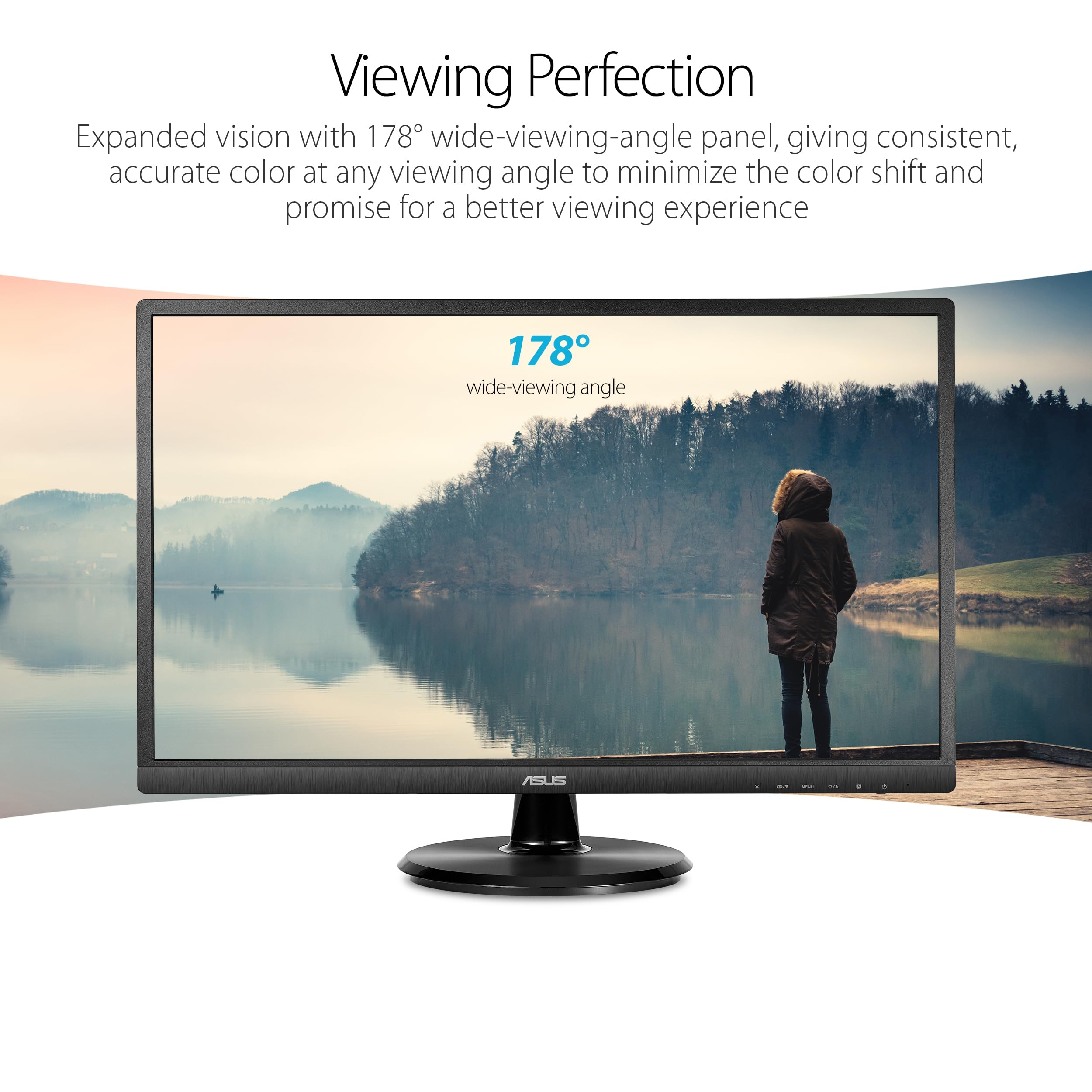 ASUS 23.8" Full HD Monitor, 1080p, HDMI, VGA, Eye Care, VA249HE, Black