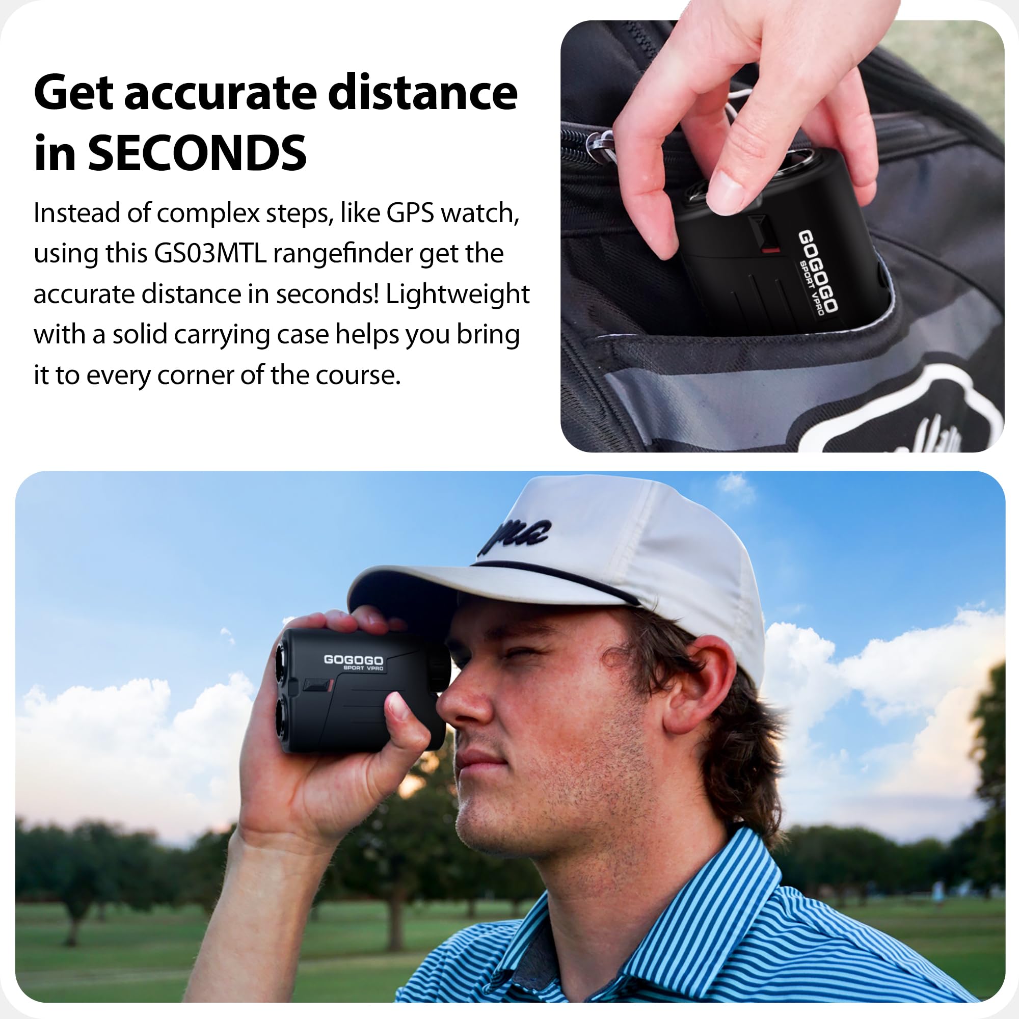 Gogogo Sport Vpro Gs03 Laser Golf/Hunting Rangefinder, 1000/1200 Yards Laser Range Finder With 6X Magnification Ultra-Clear View