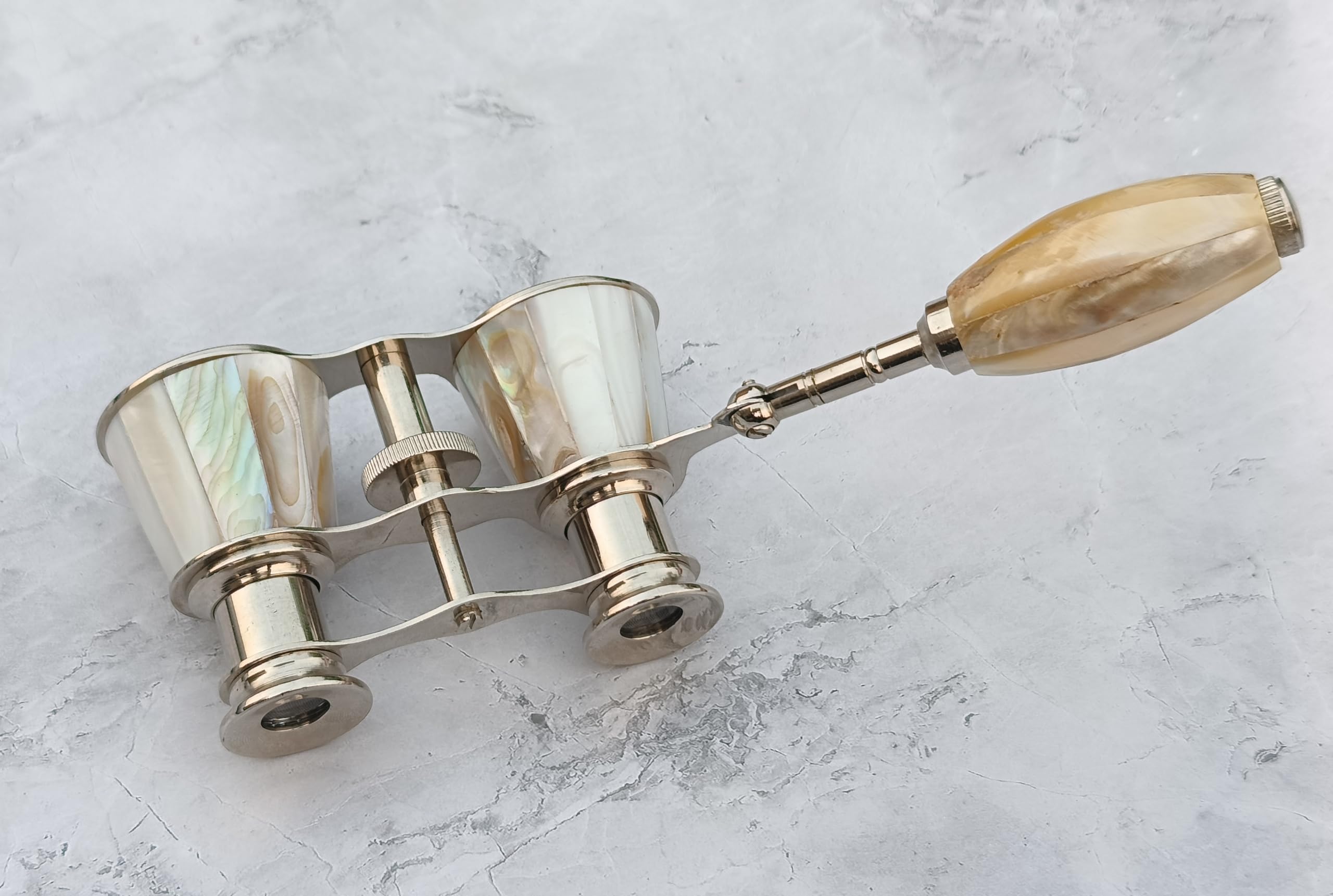 Sifaat World Opera Glasses Nickel Finish   Elegant Binoculars For Kids & Adults With Foldable Handle, Portable Theater Glasses,