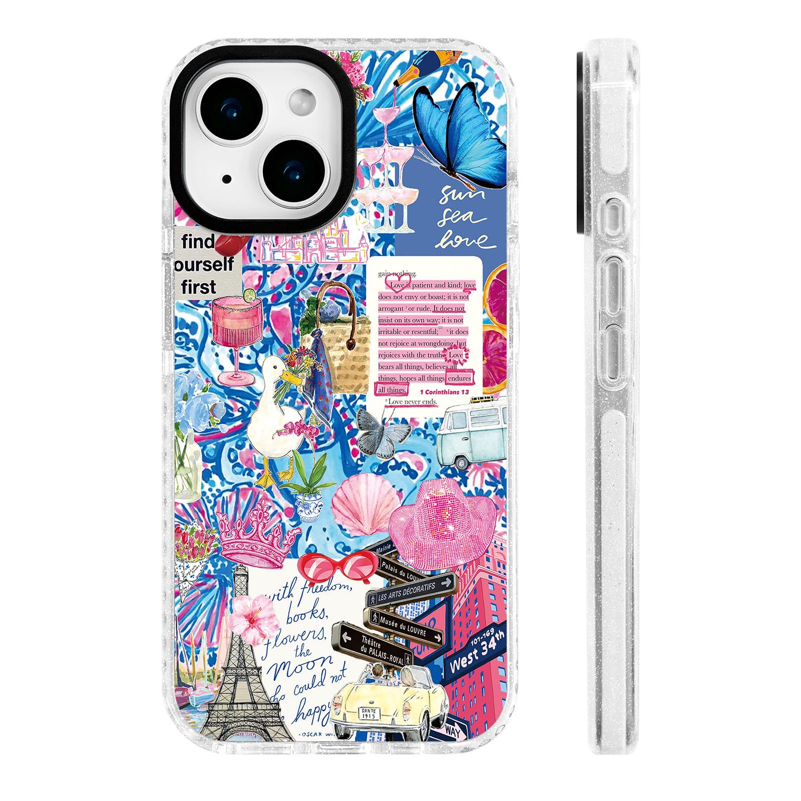ChiCs-Flaura for iPhone 14 Plus & iPhone 15 Plus Case [Military-Grade Drop Protection/Vibrant Soft TPU Protective/Camera Protect