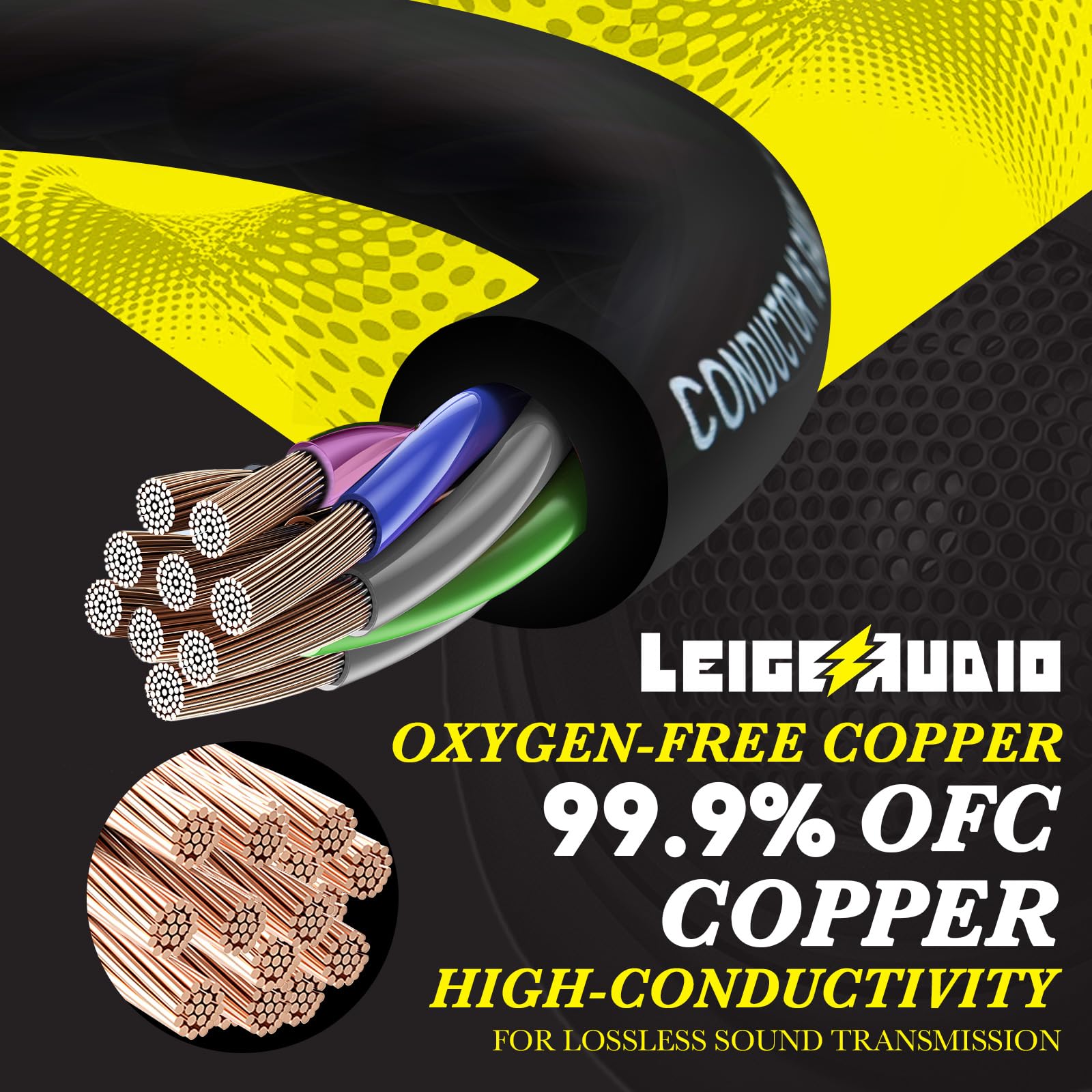 Leigesaudio 20 Feet 9 Conductor Speaker Wire/Cable   16 Awg 100% Ofc, Ultra Flex And Easy Peel Jacket, Ture Copper With Color Co
