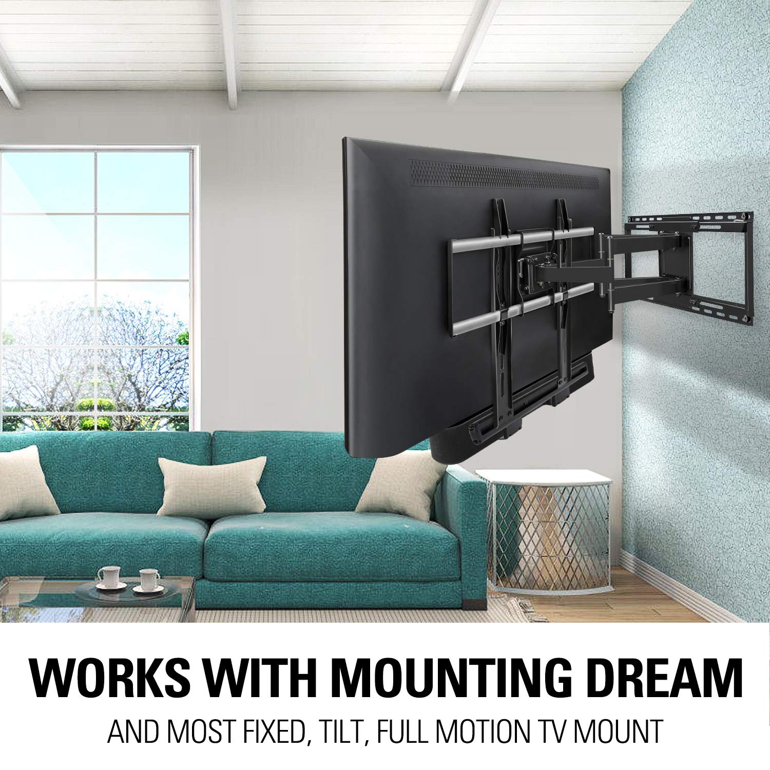 Mounting Dream Soundbar Mount With Easy Access Design For Sonos Beam, Soundbar Bracket With Sliding Block Fits Tv Up To Vesa 600