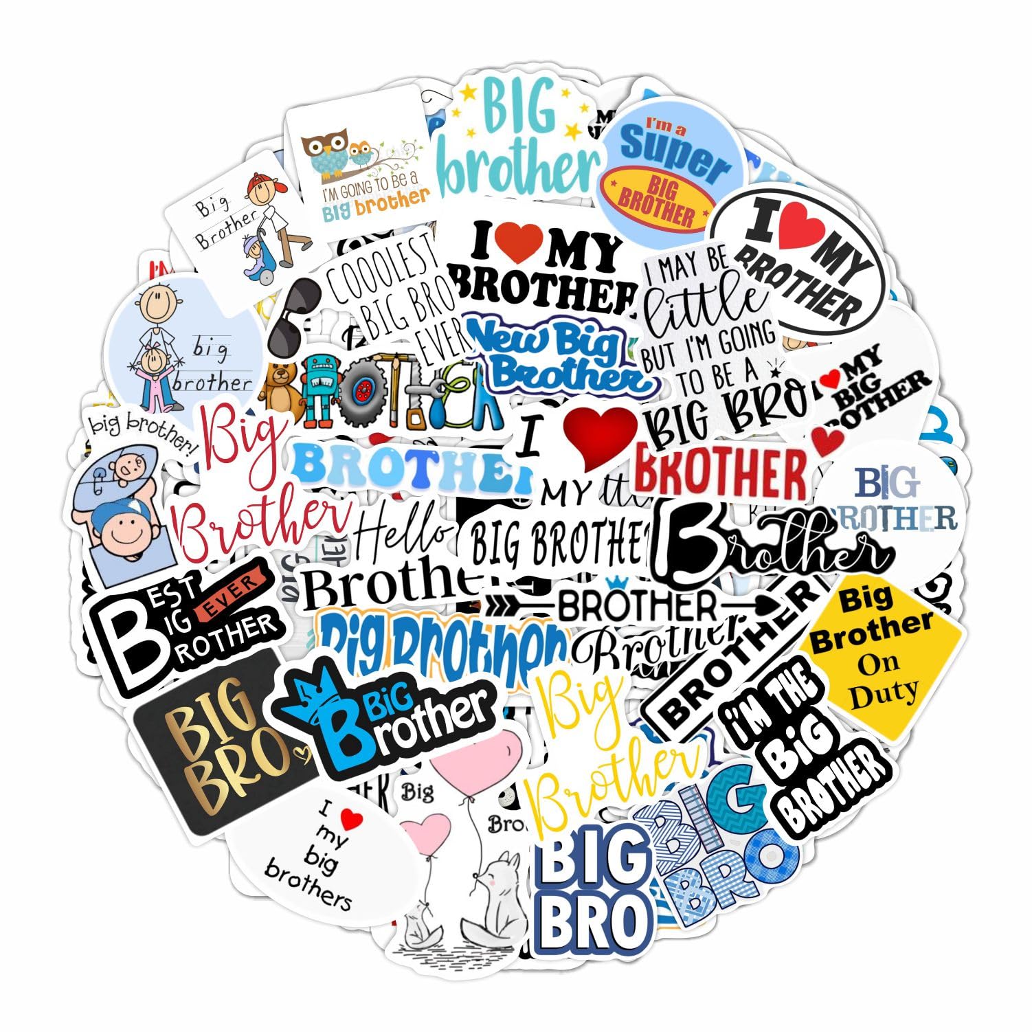 Big Brother Stickers For Water Bottle And Laptop   Big Brother Party Favors & Decorations, Waterproof Vinyl Decals, Sibling And 