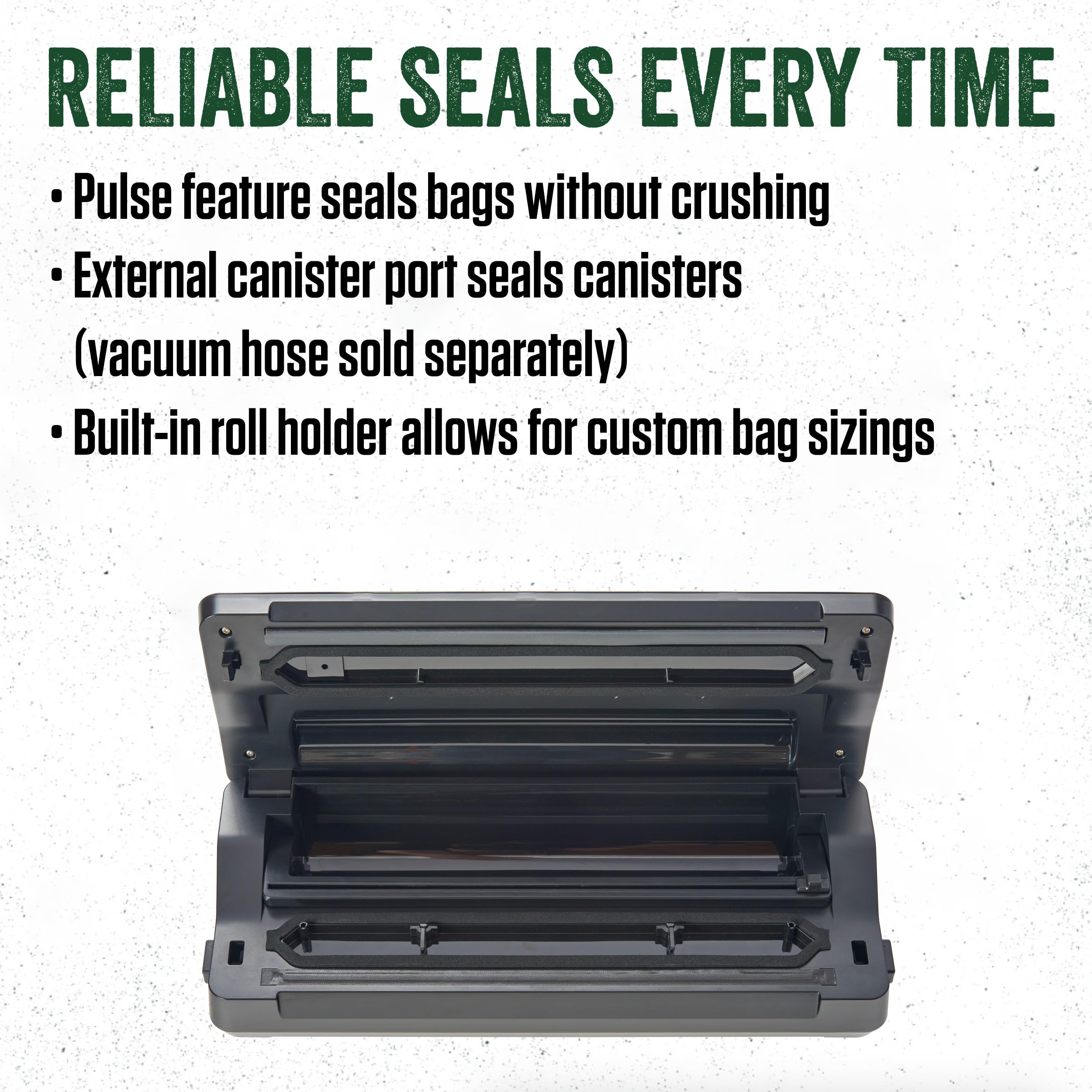 Lem Products Maxvac 100 Plastic Vacuum Sealer With 11.75 Inch Seal Bar, Silver And Black