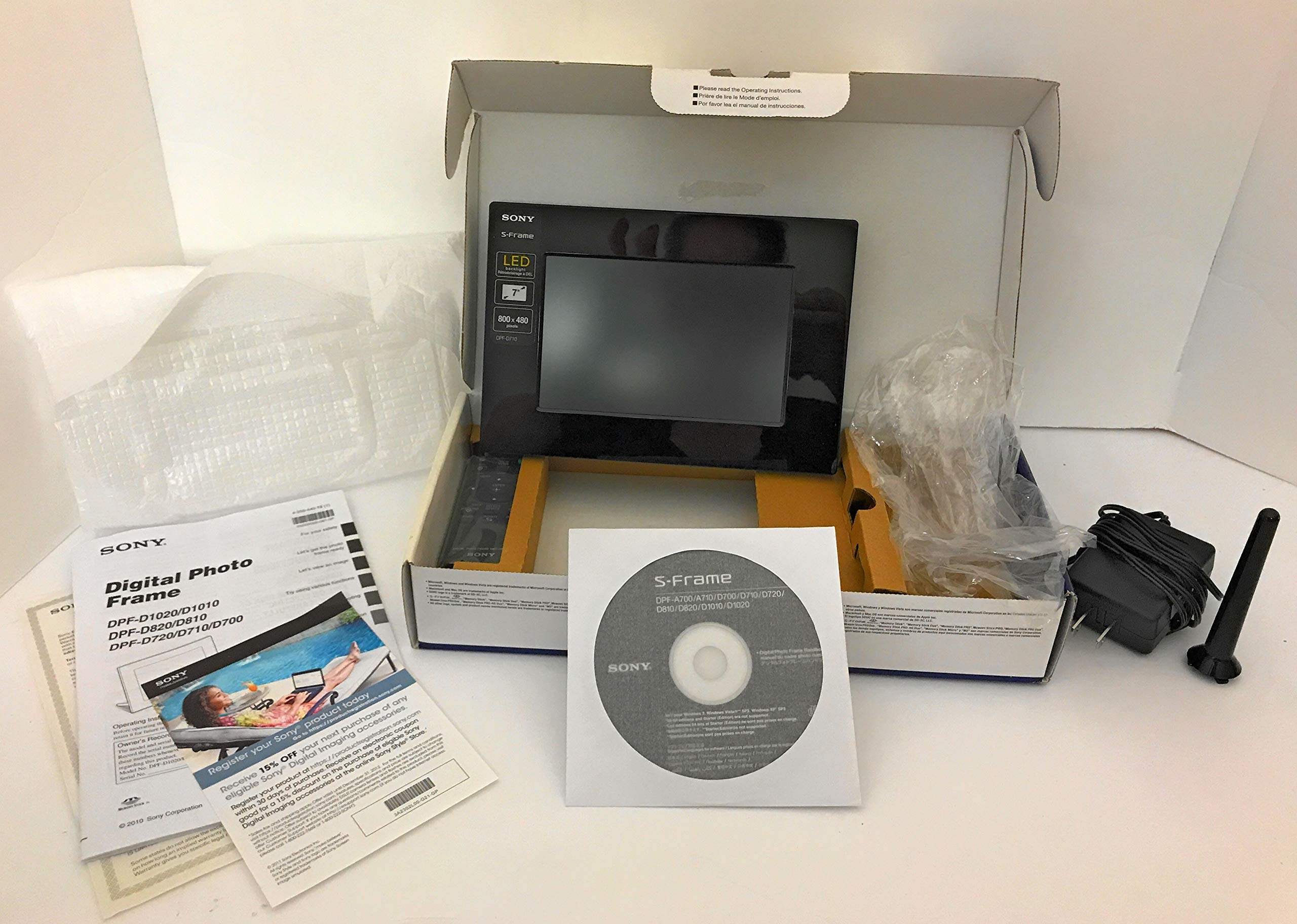 Sony DPF D710 7 Inch WVGA LCD (16:10) Digital Photo Frame (Black)