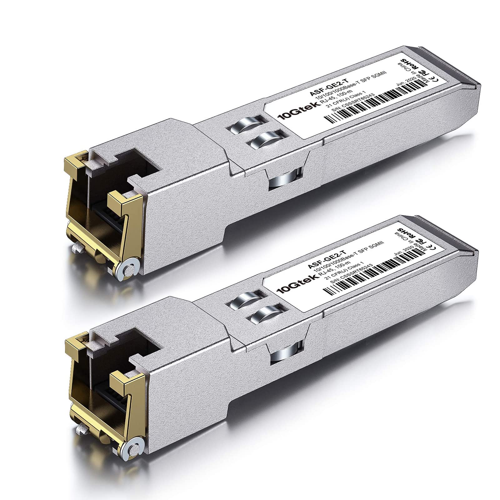 10Gtek 10/100/1000Base T Copper Sfp, Auto Negotiation Sfp To Rj45 Mini Gbic Transceiver Or Cisco Glc T(10/100/1000)/Sfp Ge T(10/