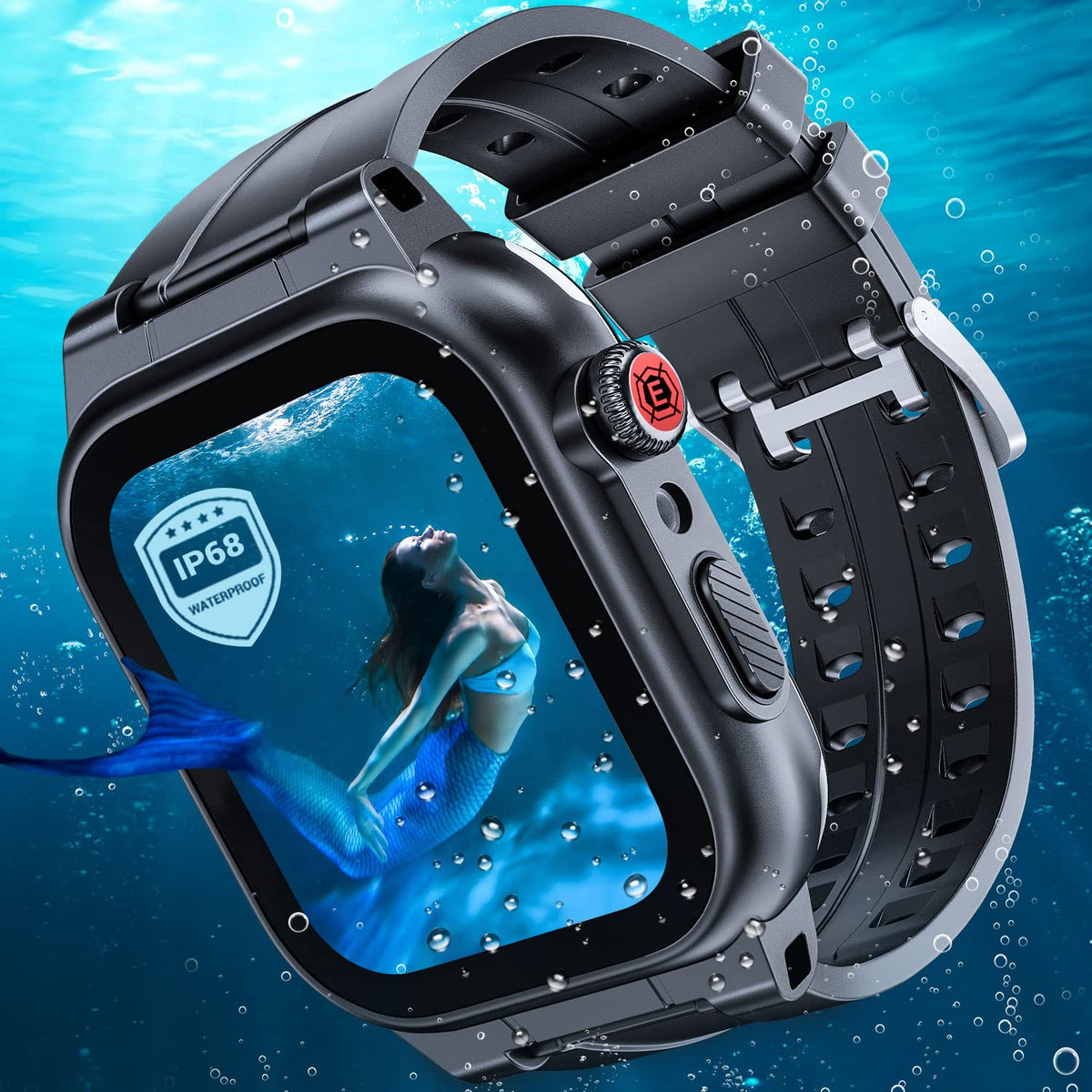 Waterproof Case For Apple Watch Series 7/8 41Mm With Screen Protector And Band