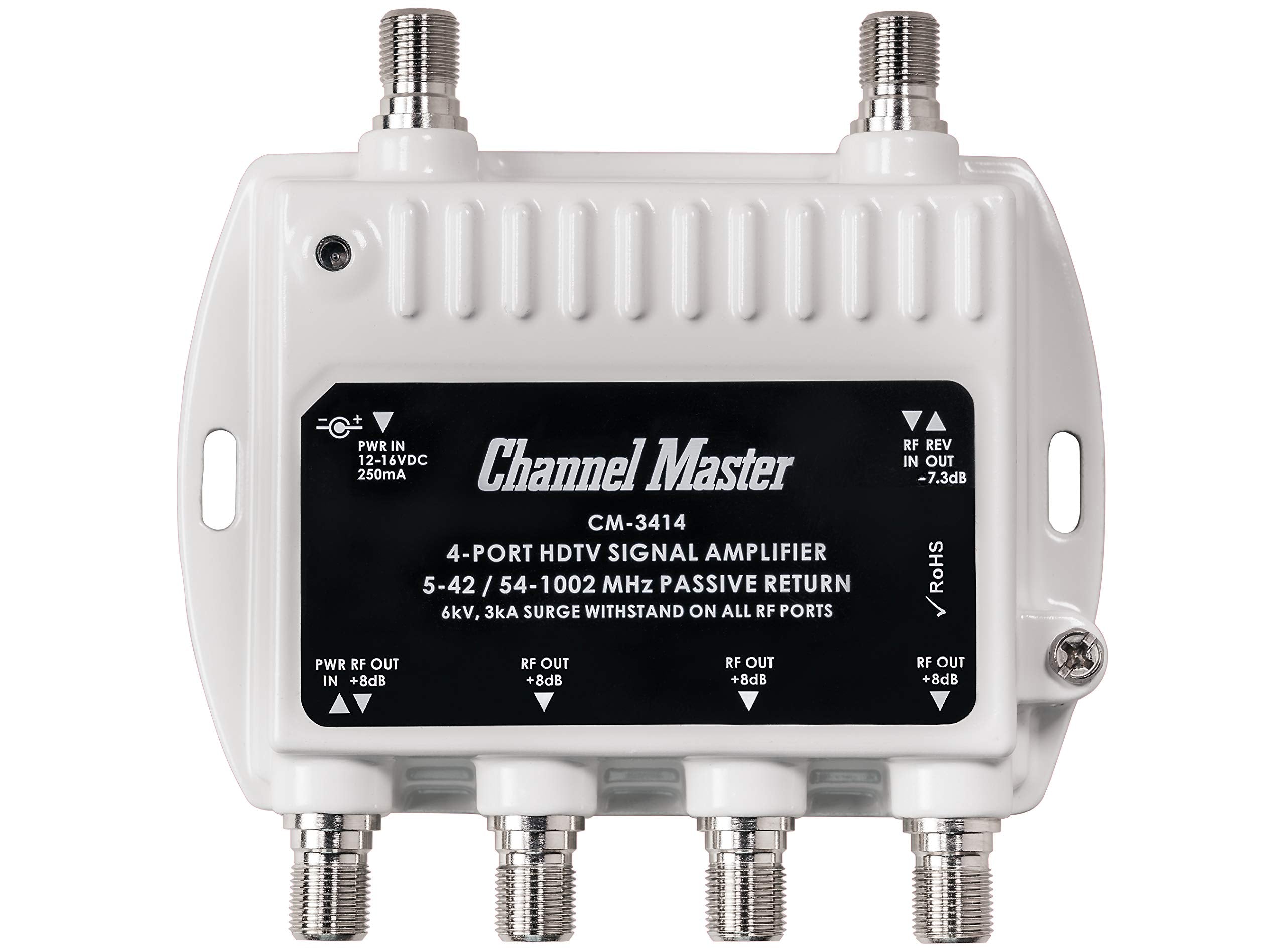 Channel Master Ultra Mini 4  4Port Tv Antenna Distribution Amplifier, 8Db Gain, Compatible With Nonamplified Tv Antennas, Cab