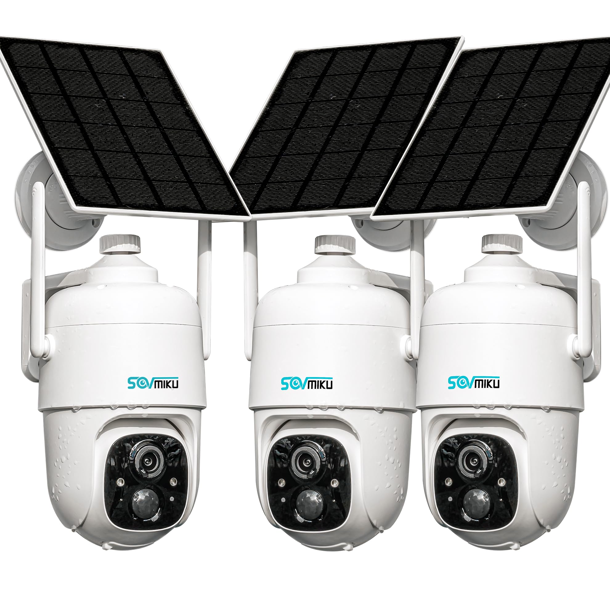 Sovmiku 3Cq1 Ai 2K Solar Security Camera Wireless Outdoor,Battery Powered Camera,Two Way Audio,Pir Motion Detection,Easy To Setu