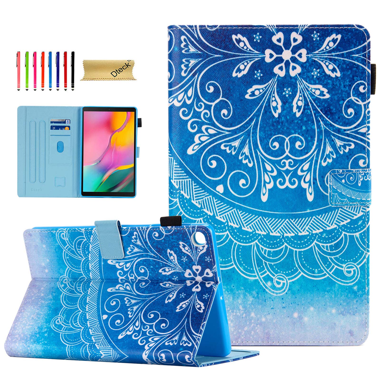 Dteck Case for Samsung Galaxy Tab A 10.1 Case 2019 Model SM-T510/SM-T515, Multi-Angle Viewing Protective PU Leather Folio Cover 