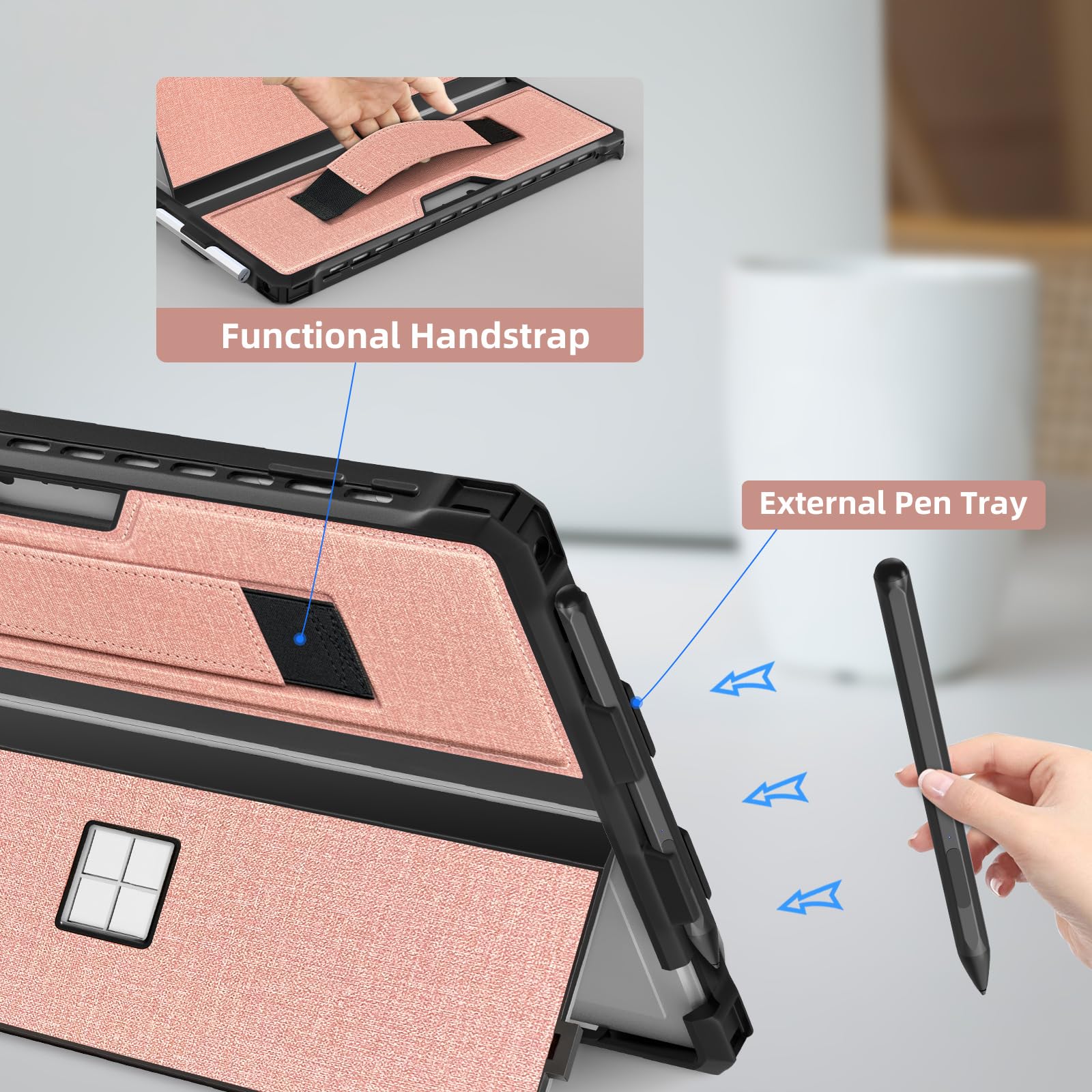 Sssgrgb Case For 12.3'' Microsoft Surface Pro 7+/Pro 7/Pro 6/Pro 5/Pro 4/Pro Lte Protective Rugged Cover Case, With Stylus Pen H