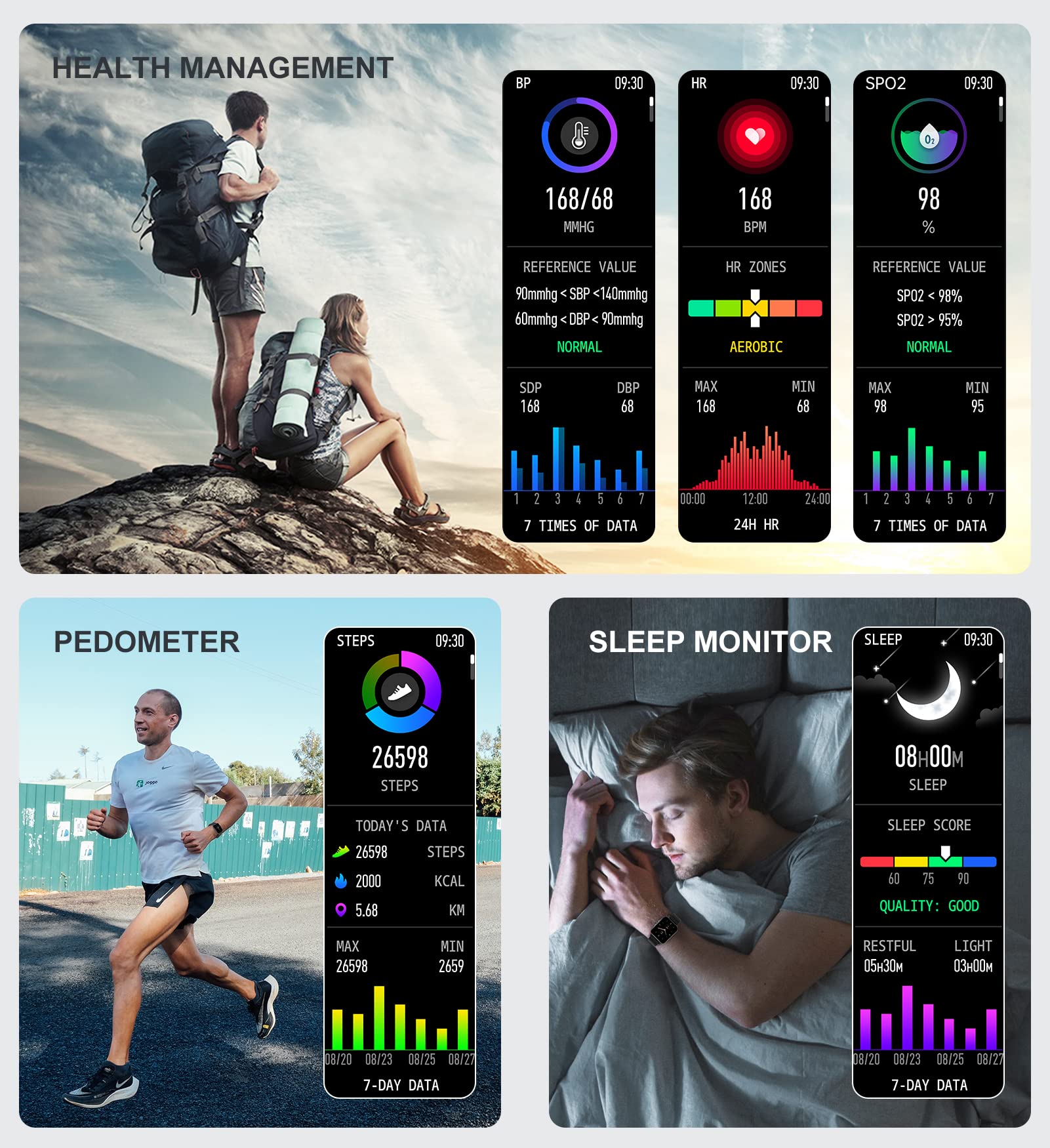 Iaret Smart Watch For Women Men (Answer/Make Call), Fitness Tracker For Android Ios Phones Waterproof Smartwatch 1.7'' Hd Full T