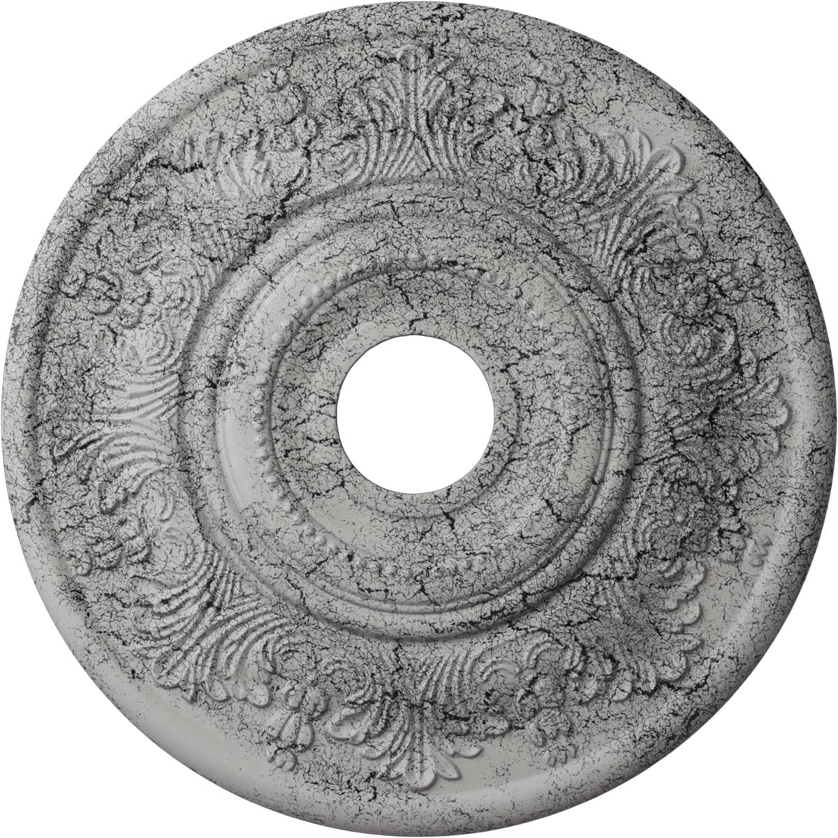 Ekena Millwork Cm20Viuwc Vienna Ceiling Medallion, 20''Od X 3 1/2''Id X 1 1/2''P, Hand Painted Ultra Pure White Crackle