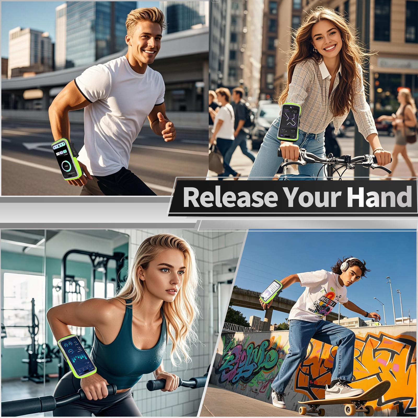 Wristbands Phone Holder For Running, Forearm Running Armbands For Iphone 16/15 Pro/14 Plus/13/11/Xr/Xs, Galaxy S24/S10, Supports