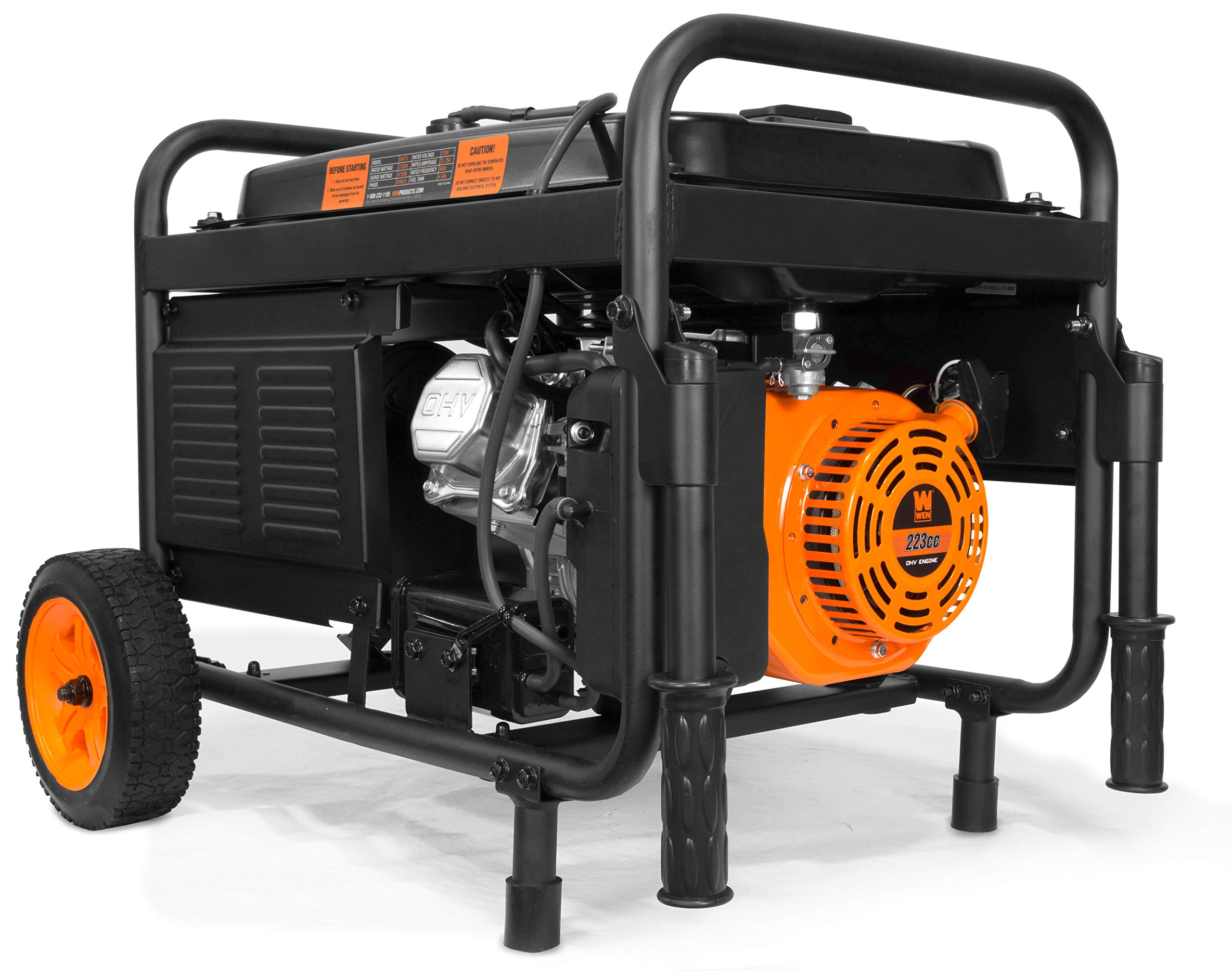 Wen 5600 Watt Portable Generator, Electric Start, 224Cc, Transfer Switch And Rv Ready With Co Shutdown Sensor (Gn5602X)