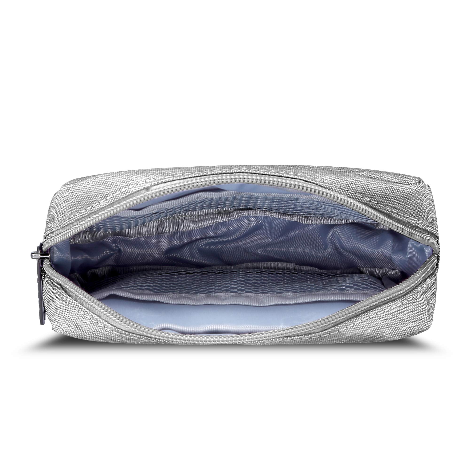 E Tree 7 Inch Canvas Zippered Small Bag, Mini Travel Makeup Carrying Case, Cosmetic Bag, Portable Electronics Accessories Organi
