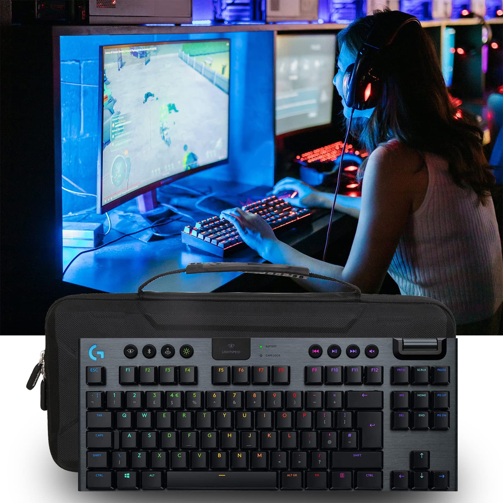 Aproca Hard Storage Travel Case, For Logitech G915 Tkl/Logitech G Pro Tenkeyless Lightspeed Wireless Rgb Mechanical Gaming Keybo