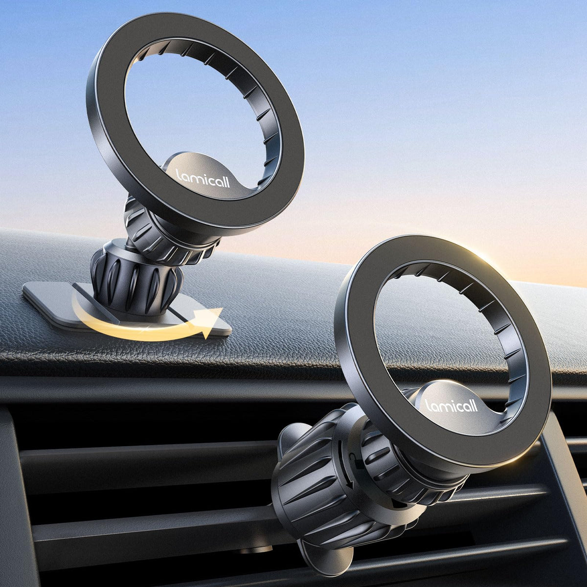 Lamicall For Magsafe Car Mount - [20X N55 Magnets] Magnetic Phone Holder For Your Car Dashboard Vent Car Phone Holder For Iphone
