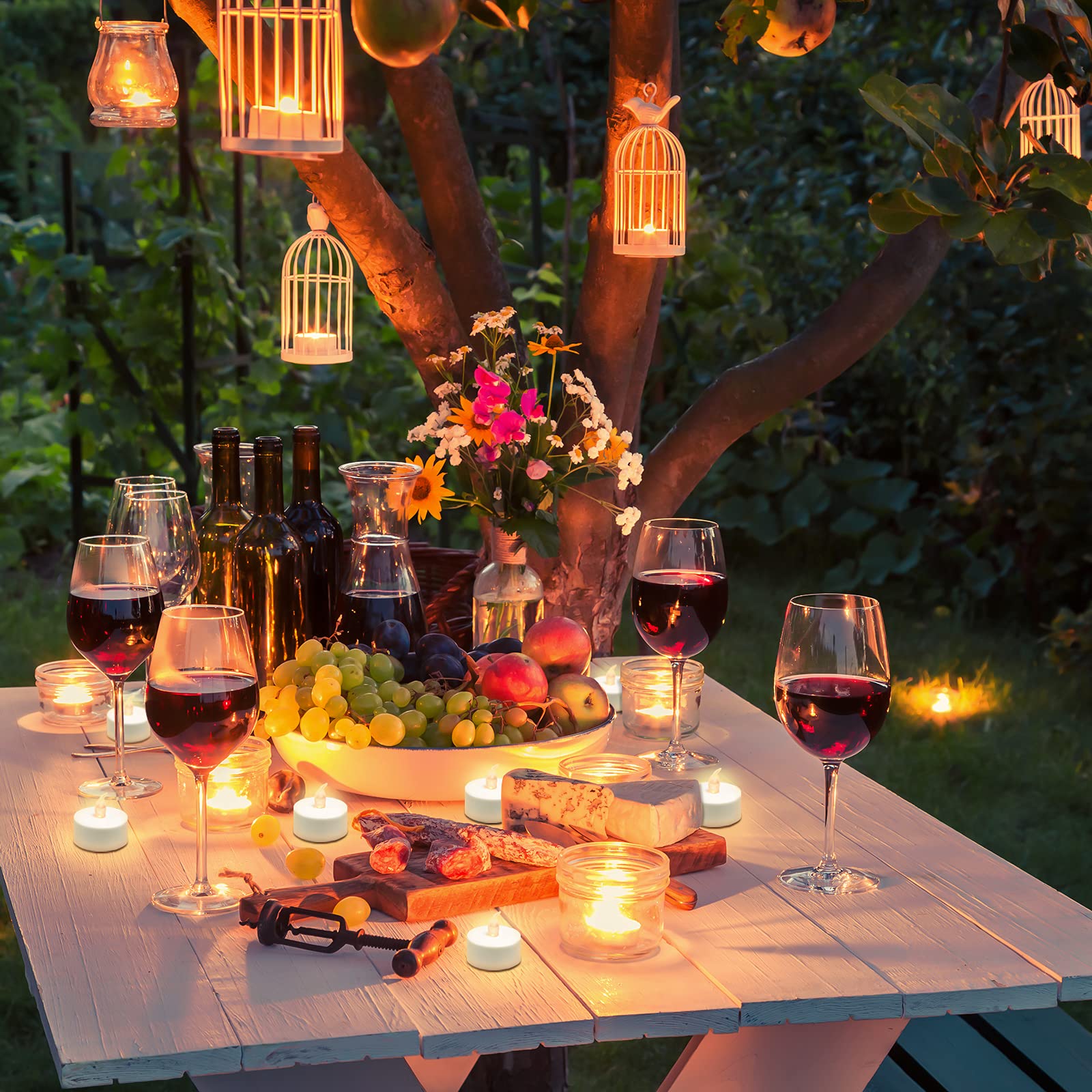 Vetour Candles Battery Operated Tealights :400Pcs Led Flameless Electric Tea Lights 200 Hours Long Last Flickering Candle For Vo