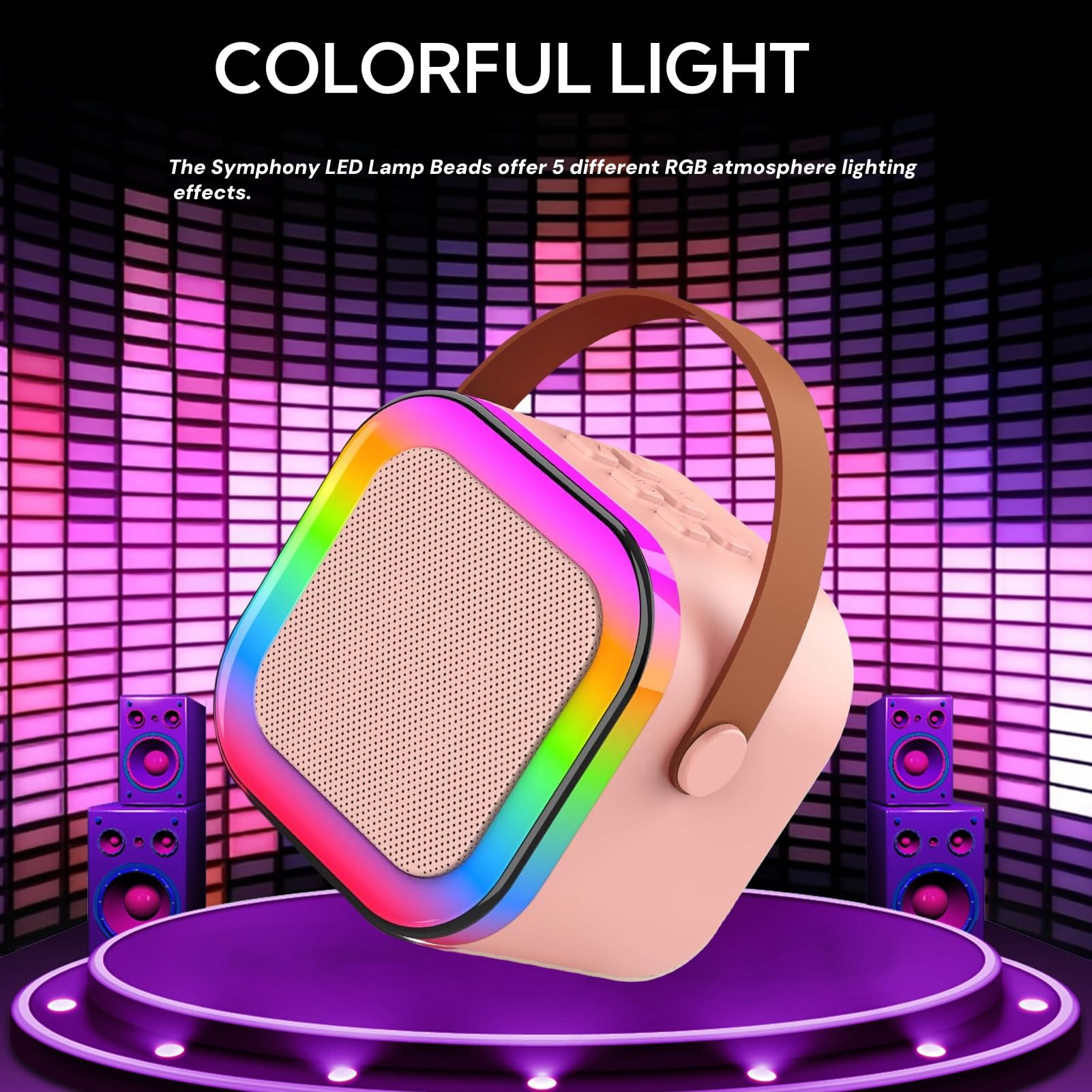 Eimterlan Karaoke Machine For Kids, Kids Karaoke Machine For Girls With 2 Wireless Microphones Mini Portable Bluetooth Speaker K