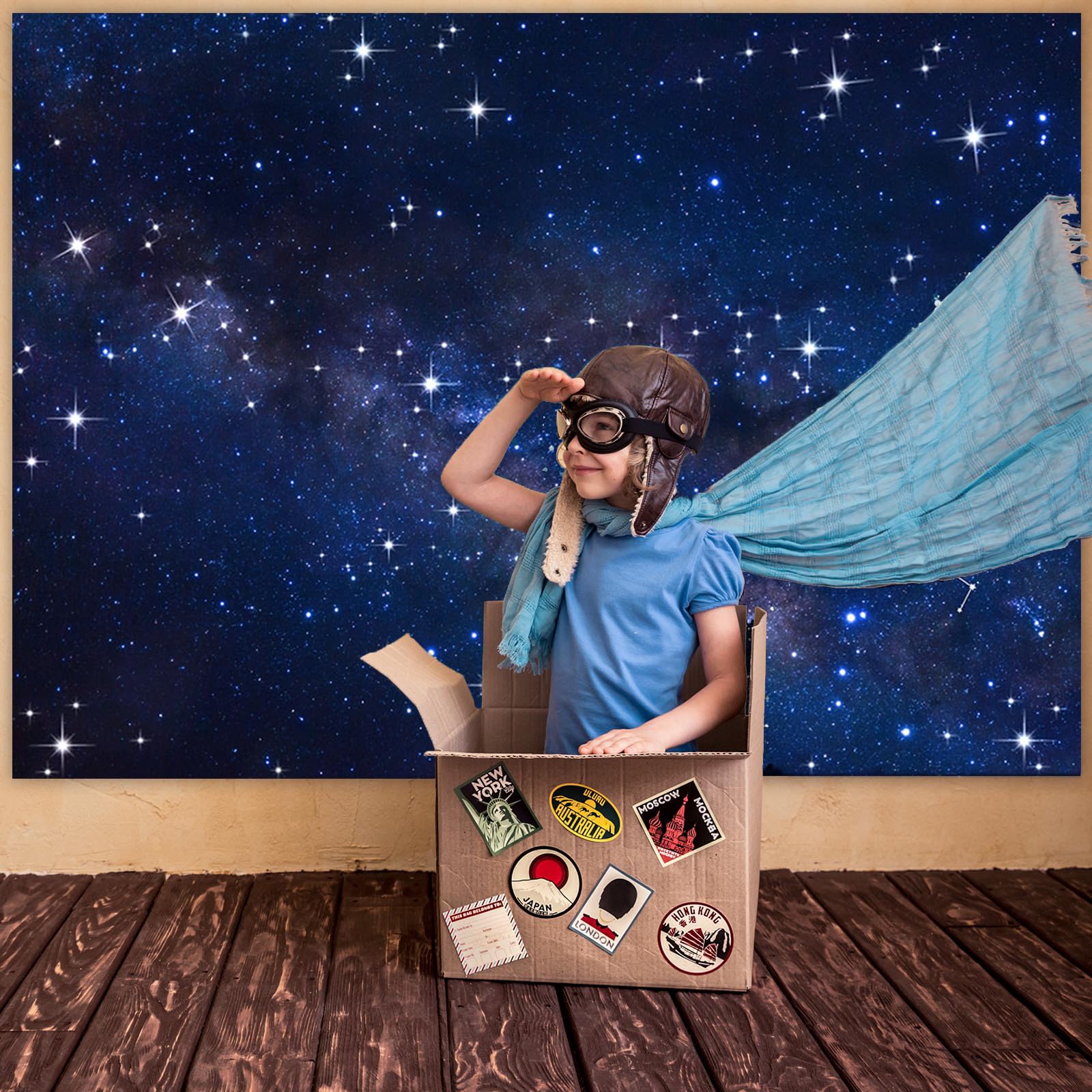 Avezano Starry Night Sky Backdrop Outer Space Galaxy Birthday Background 8X6Ft Universe Nebula Stars Theme Party Decorations For