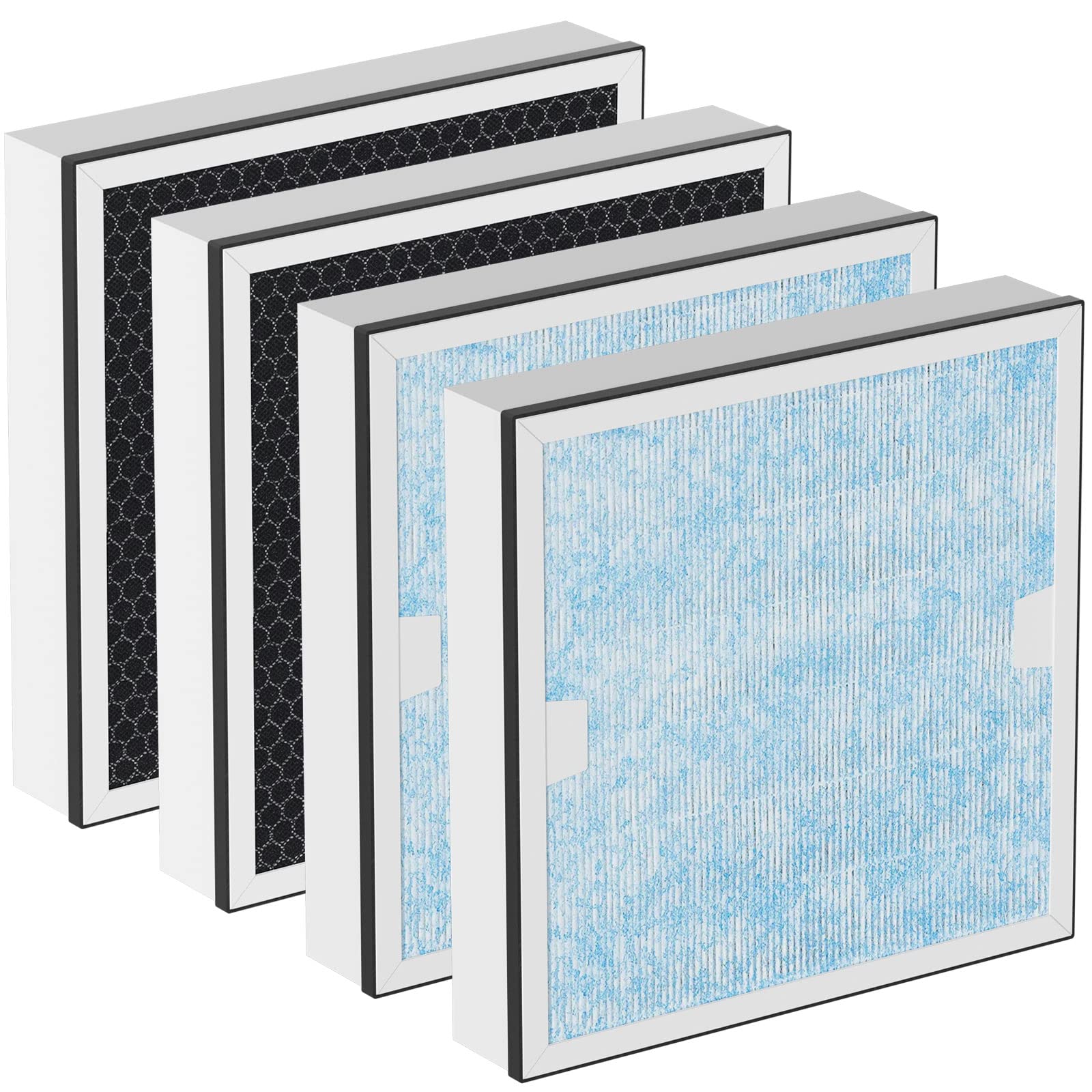 Carmerny HEPA & Activated Carbon Filter Replacement Set Compatible with AlorAir CleanShield HEPA 550 Air Scrubber (Pack of 4)