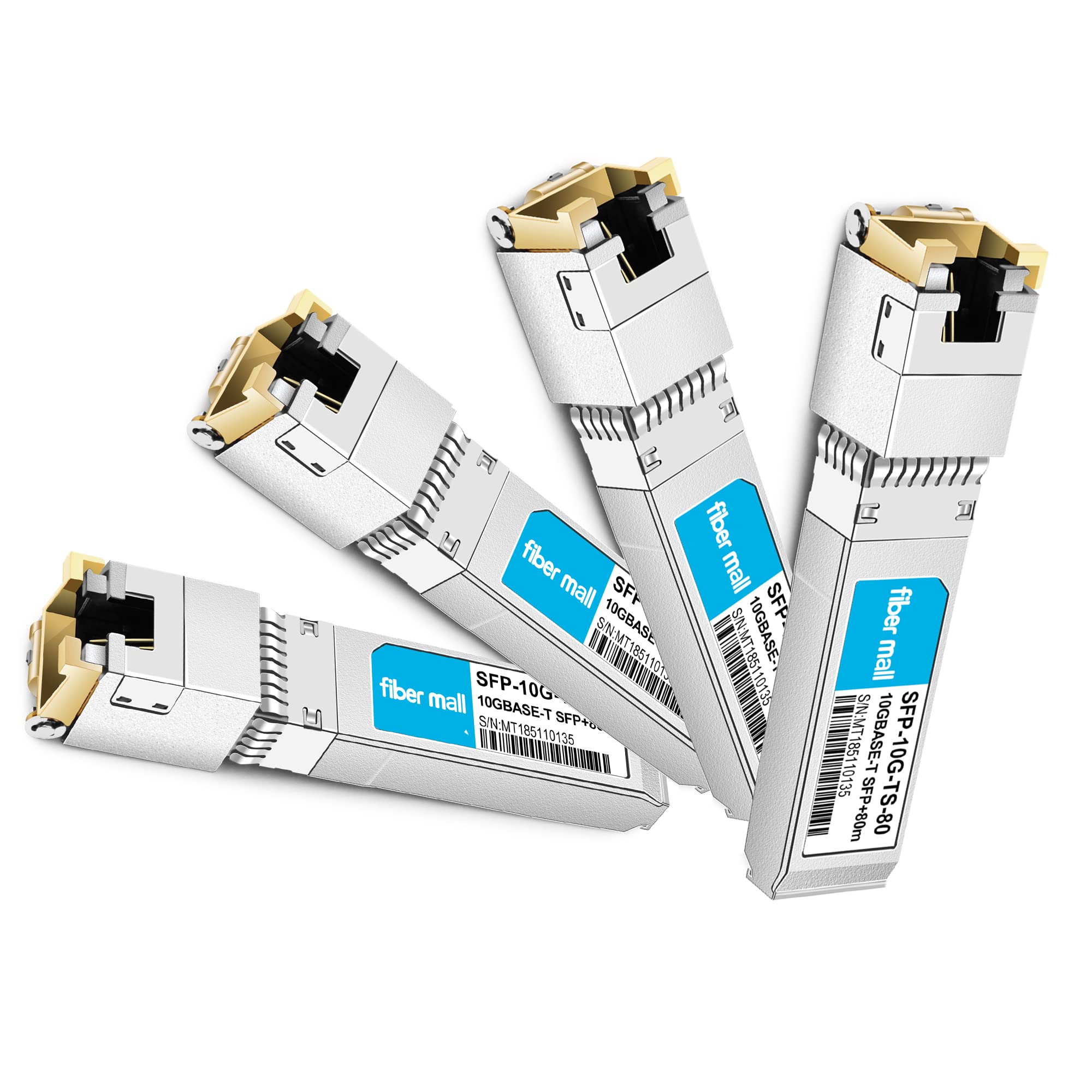 10G Sfp+ To Rj45 80M For Cisco Sfp 10G T 80 Compatible, 10Gbase T Sfp+ Copper Rj 45 80M Transceiver Module Pack Of 4