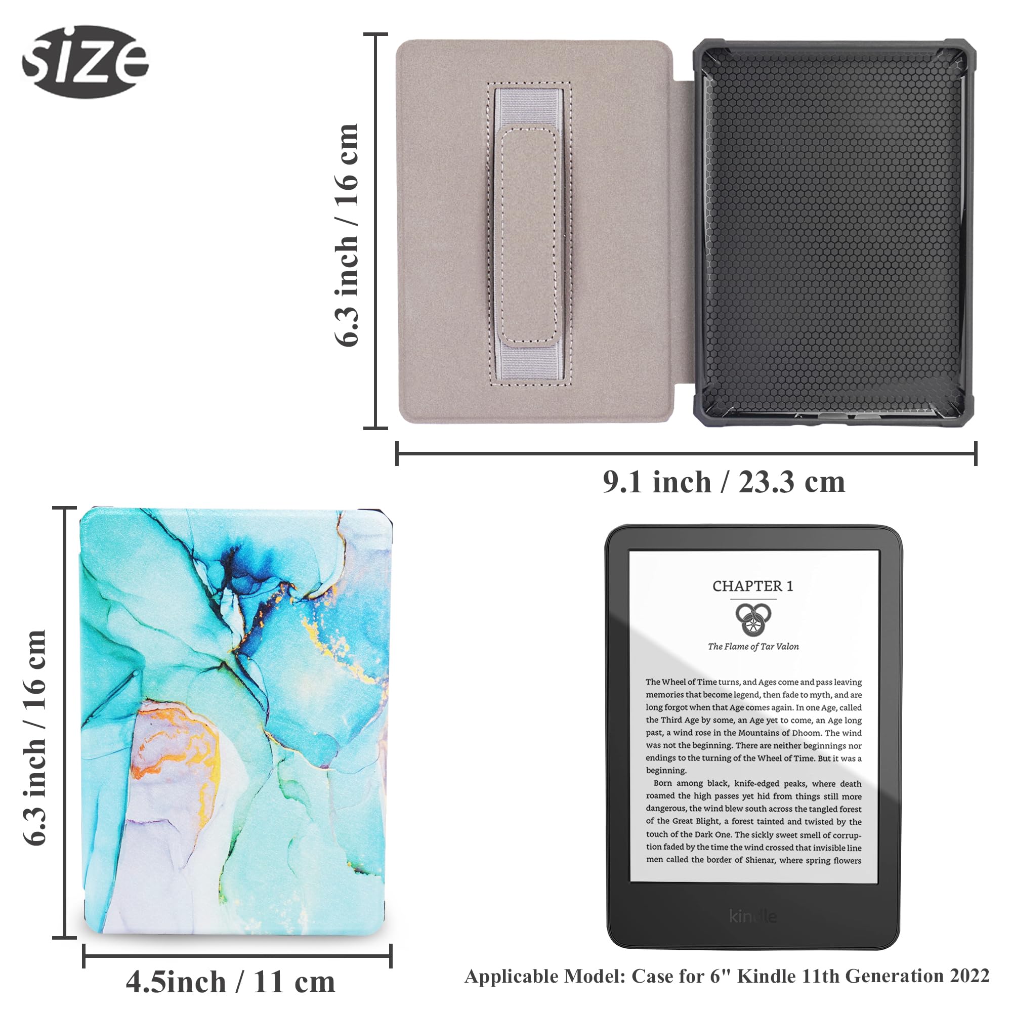 Haecsfl Case For 6.8'' Kindle Paperwhite (11Th Generation 2021) And Kindle Paperwhite Signature Edition,Pu Leather Soft Tpu Ligh