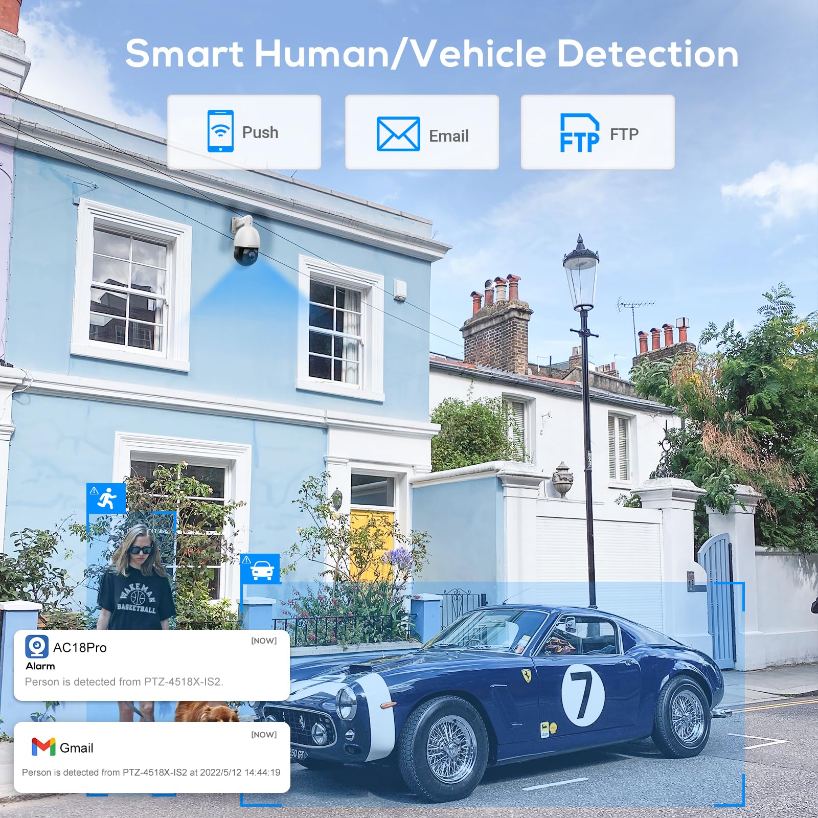 Panoeagle 5Mp Ptz Poe Ip Camera Outoodoor Speed Dome, 18X Optical Zoom Security Camera With Auto Tracking, Human Vehicle Detecti