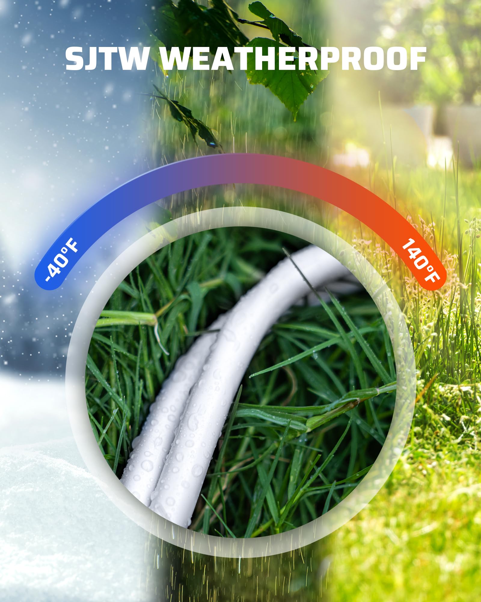 Dewenwils 6Ft Extension Cord, 16 Awg Sjtw Weatherproof Power Cable For Indoor Outdoor Use, 3 Prong Grounded Outlets Plugs, Etl L